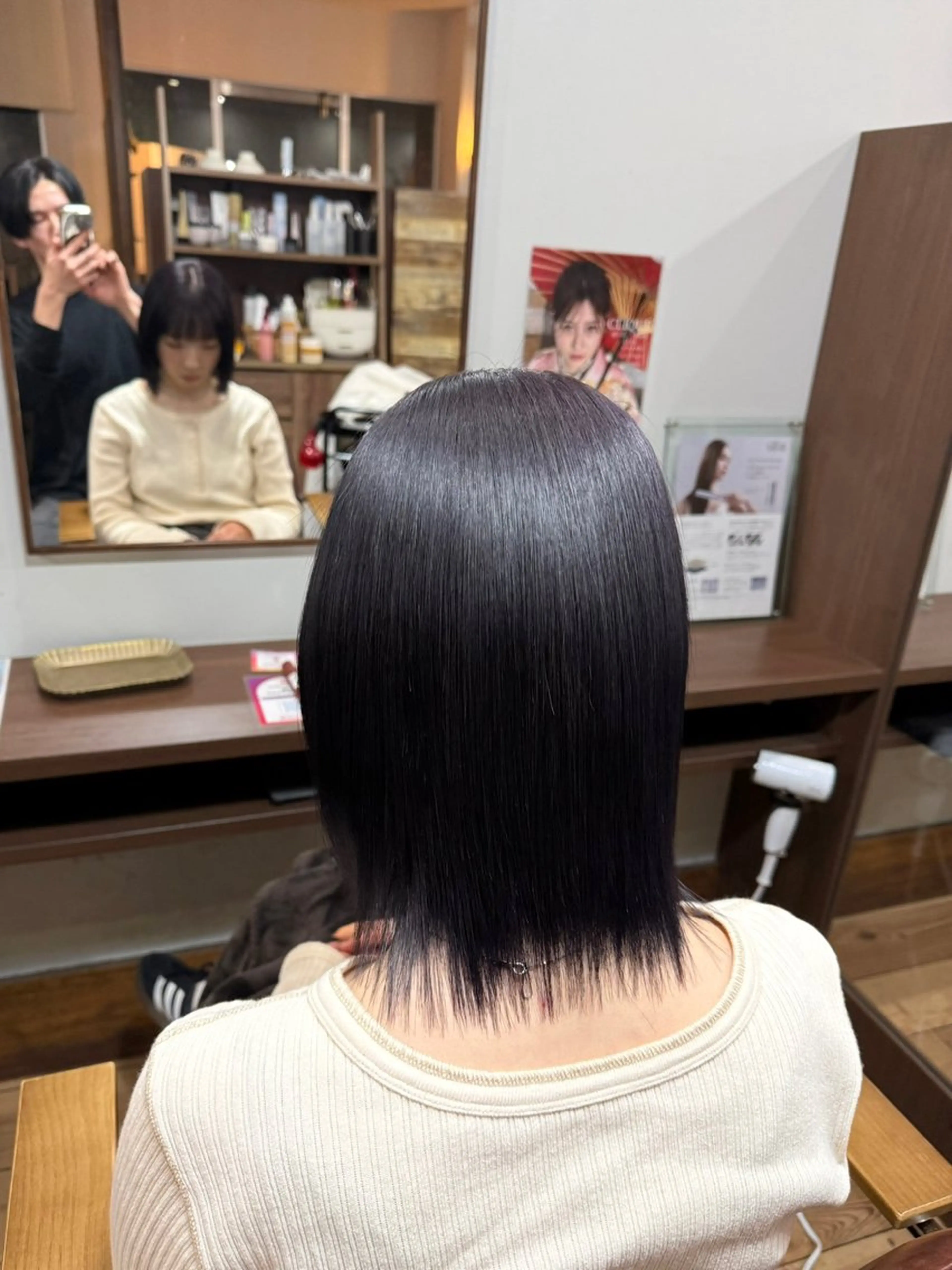 ミディアム 縮毛矯正 久村 泰生のヘアスタイル