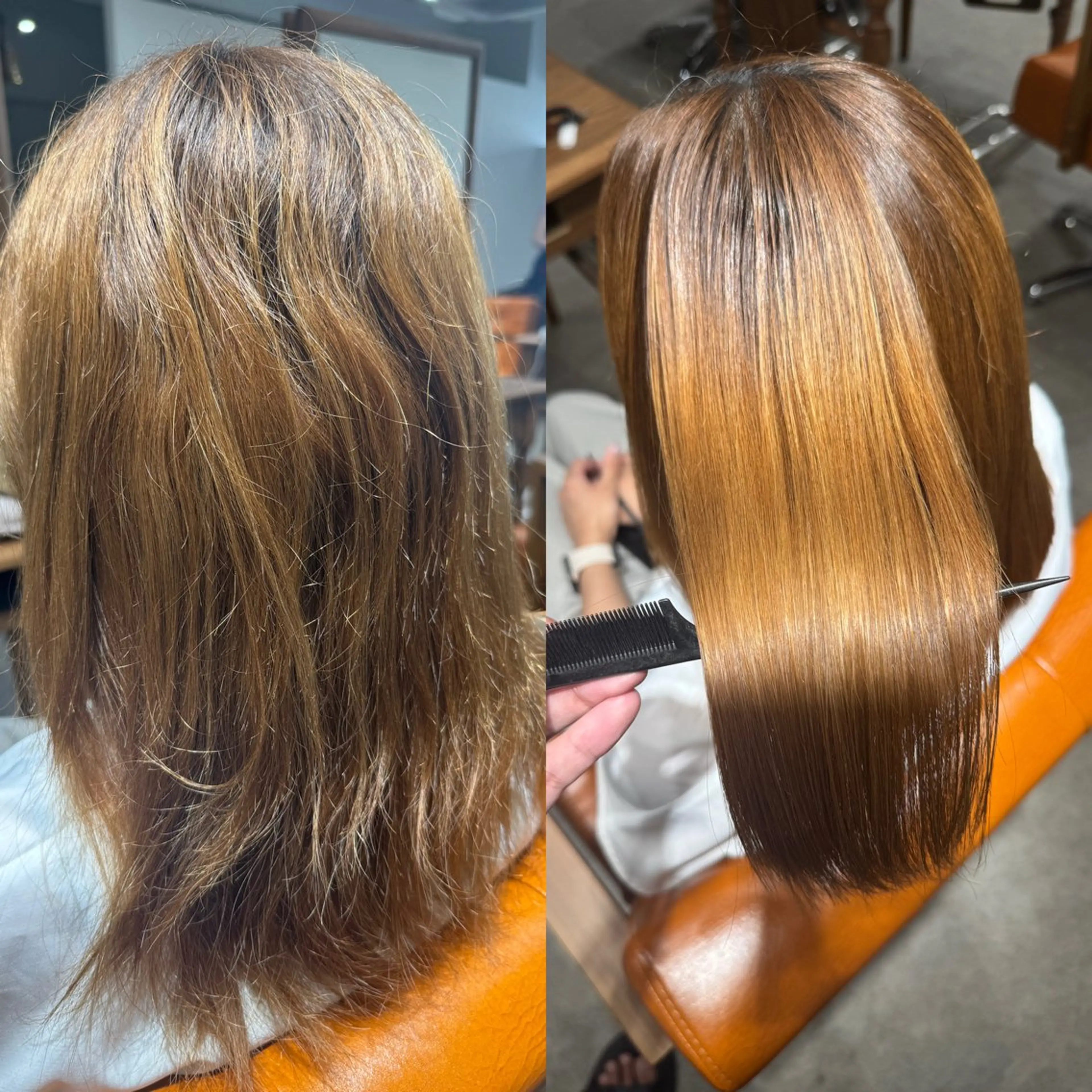 セミロング カット 縮毛矯正 トリートメント 髪質改善縮毛✨ 泉谷彪芽のヘアスタイル