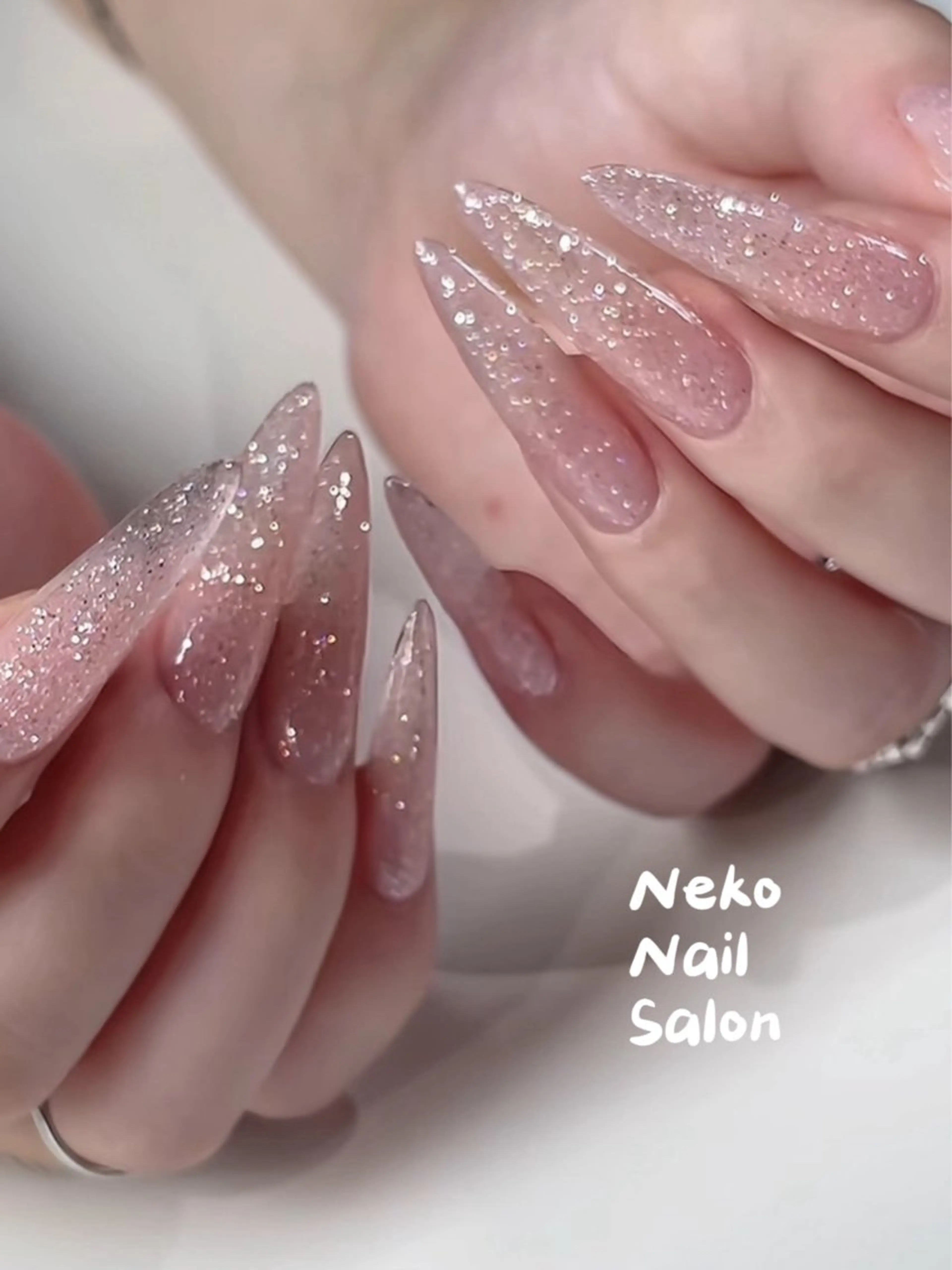 ネイル フラッシュネイル ロングネイル ネイルチップ ハンドネイル neko nailのネイルデザイン