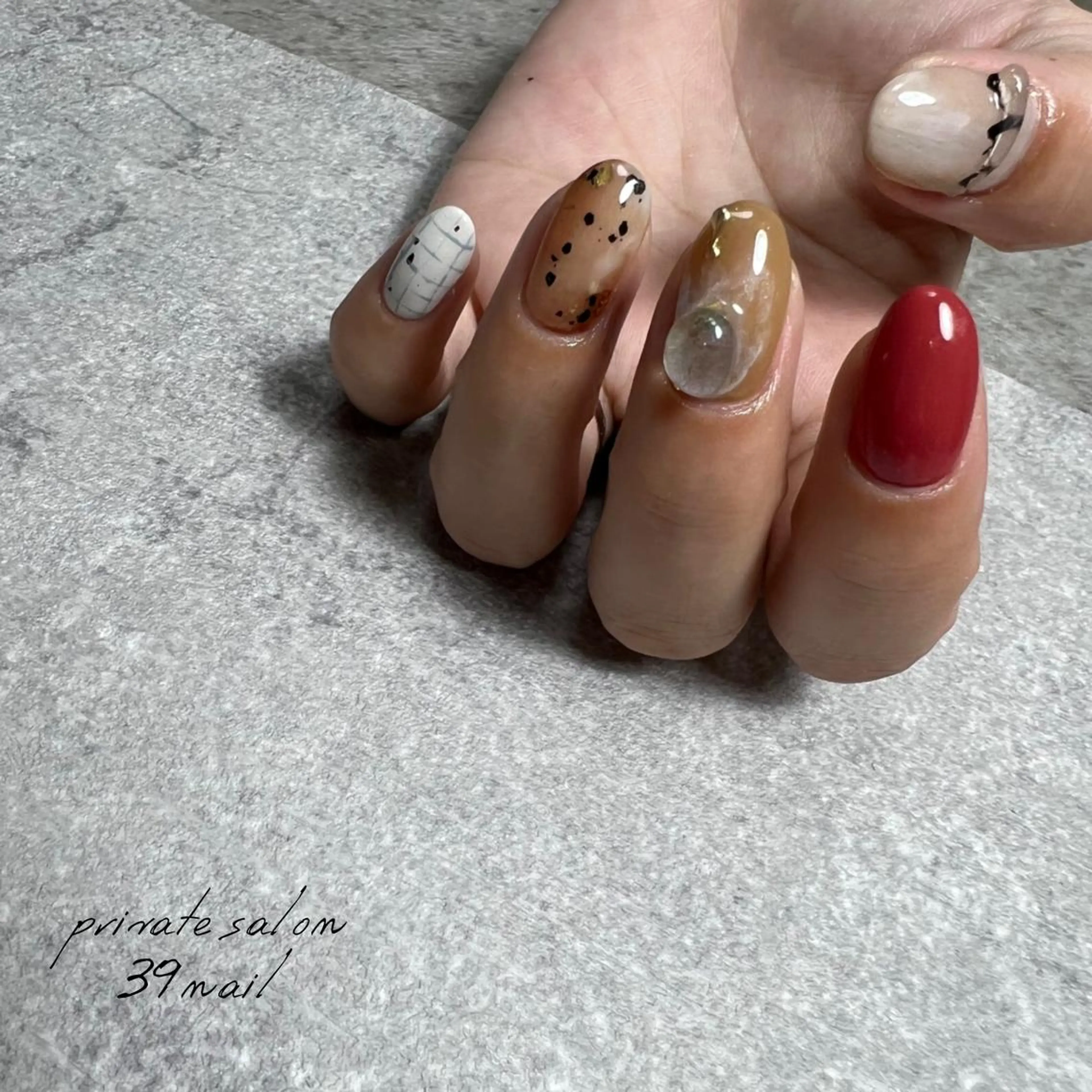ミディアム ネイル ハンドネイル 京橋 【39nail】のネイルデザイン