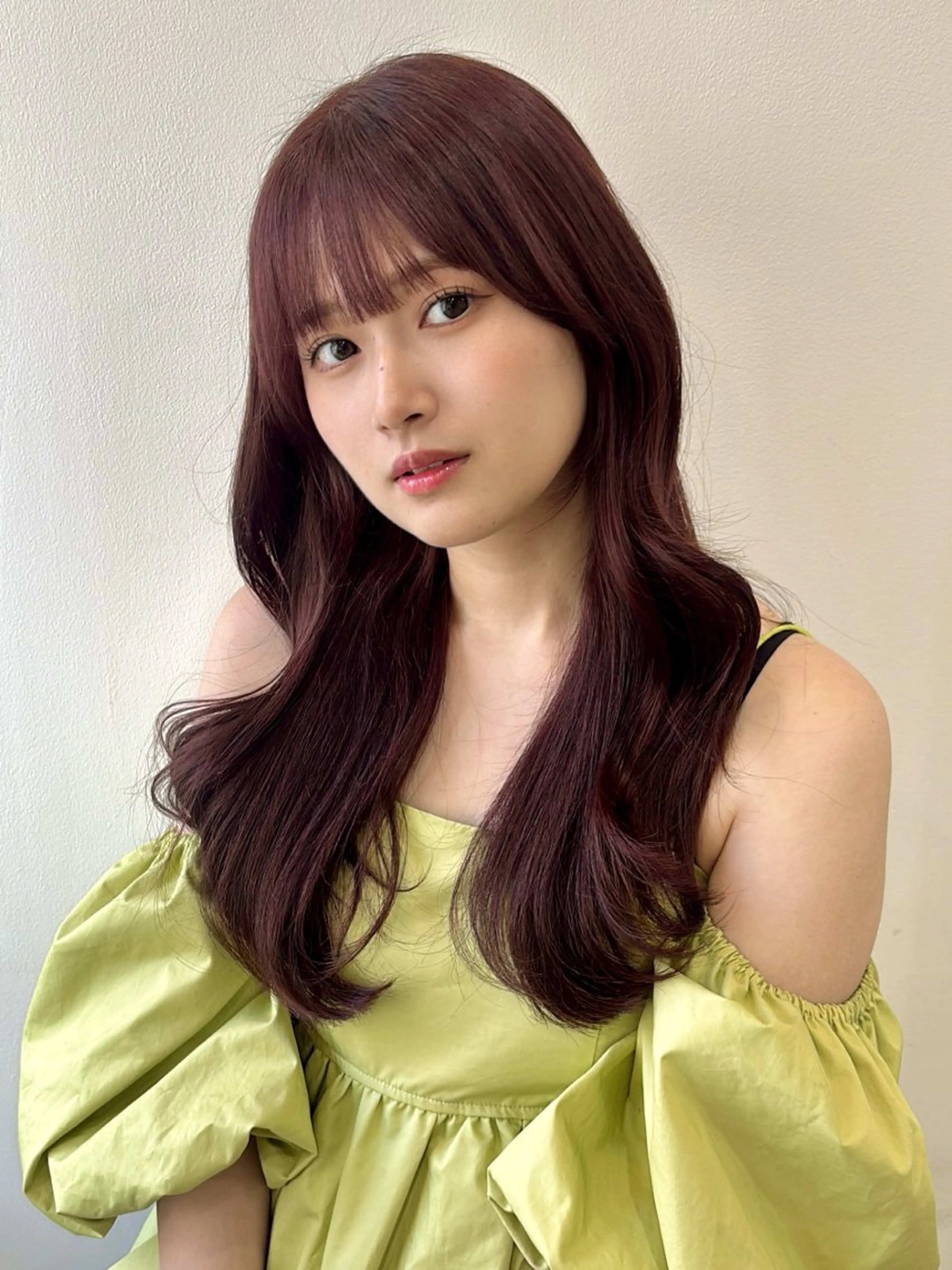 ロング カラー カット 韓国風⭐️くびれヘア 🍀高津かえでのヘアスタイル