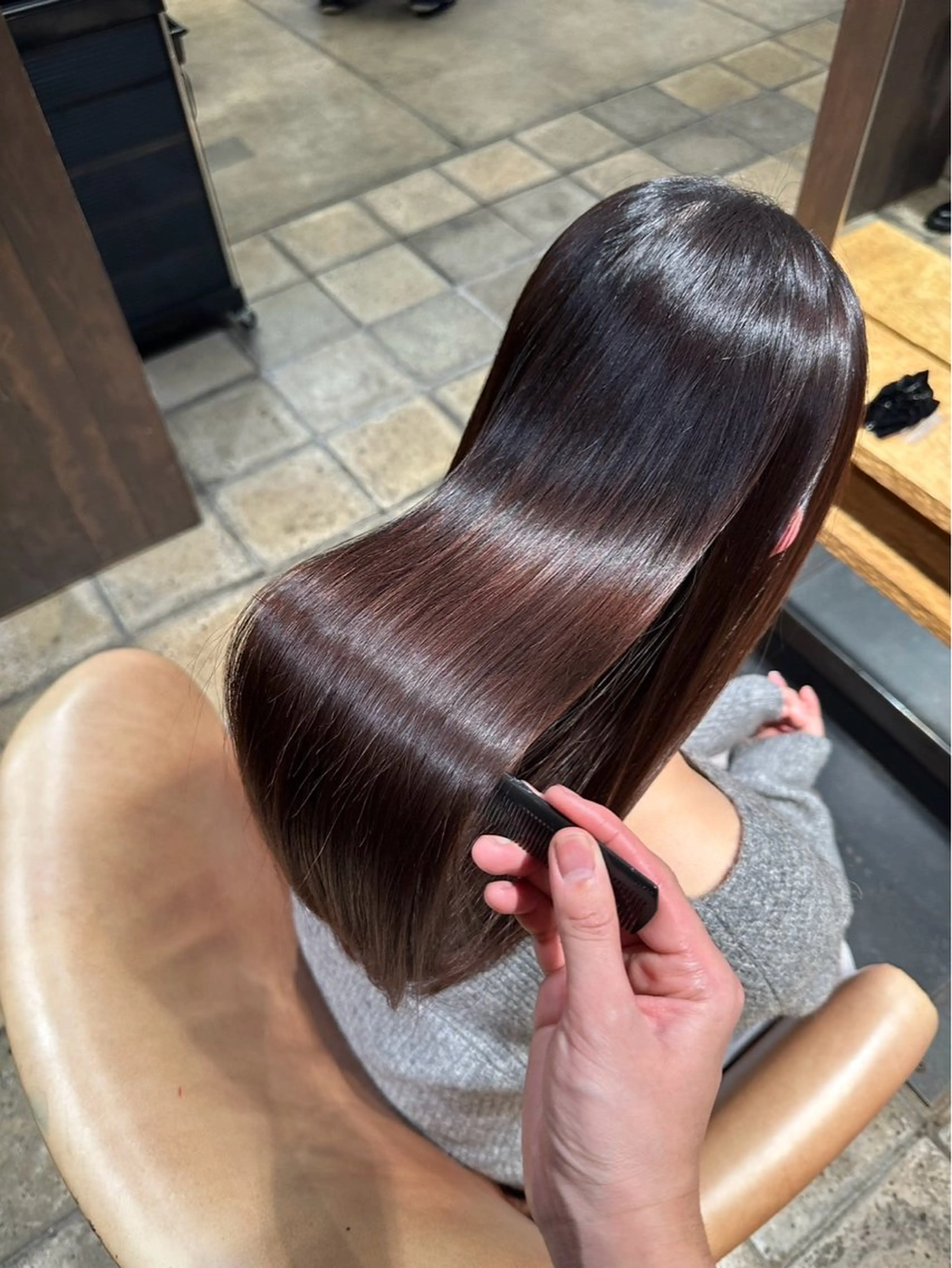 ロング カット 縮毛矯正 艶カラー／ 今井春汰のヘアスタイル