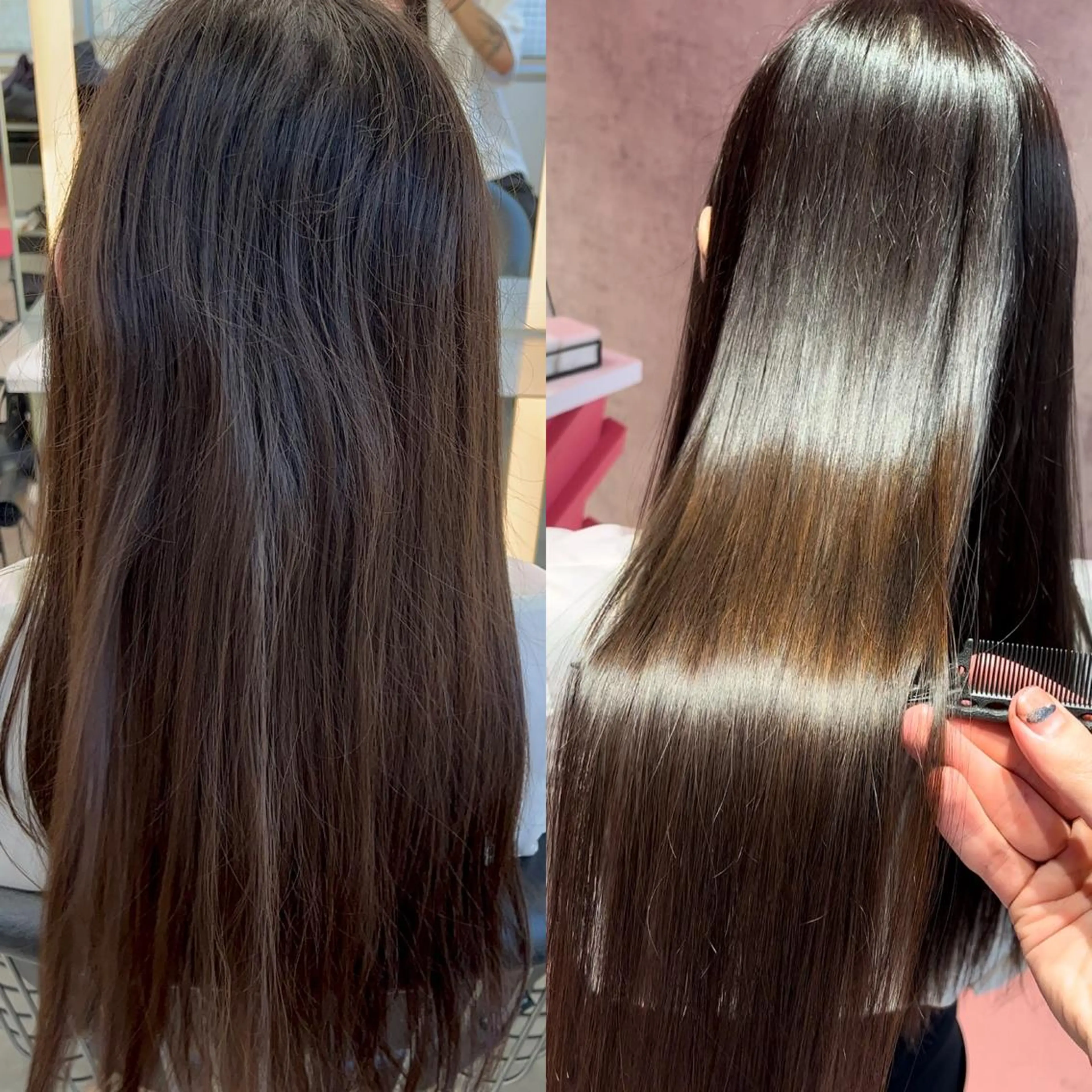 ミディアム カット 縮毛矯正 トリートメント 山崎/ボブ縮毛矯正 レイヤー髪質改善のヘアスタイル