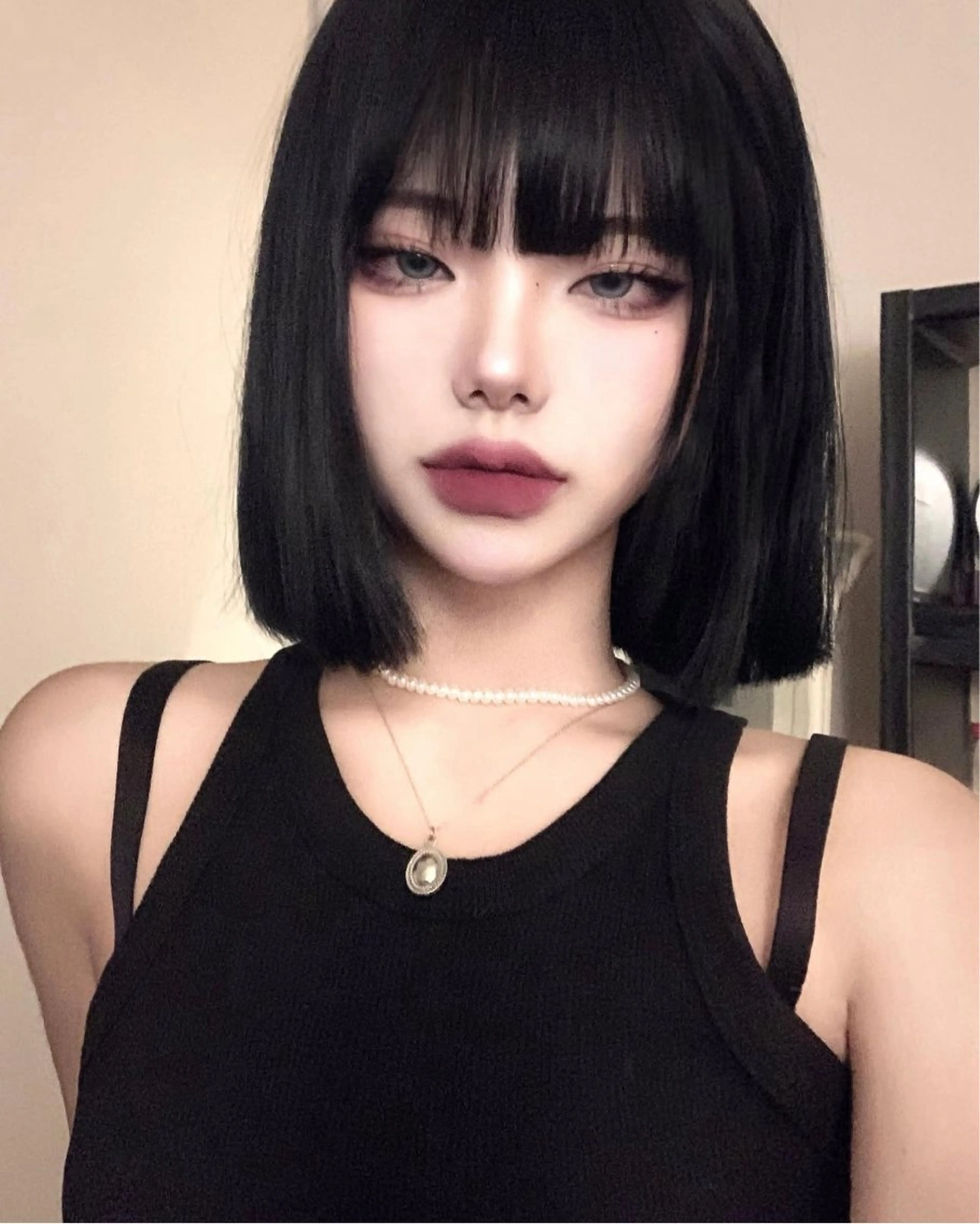 ミディアム カラー 切りっぱなしボブ ボブレイヤー ボブ 髪質改善 レイヤーカット ワンホン/エクステ ケラチン/Kaitoのヘアスタイル