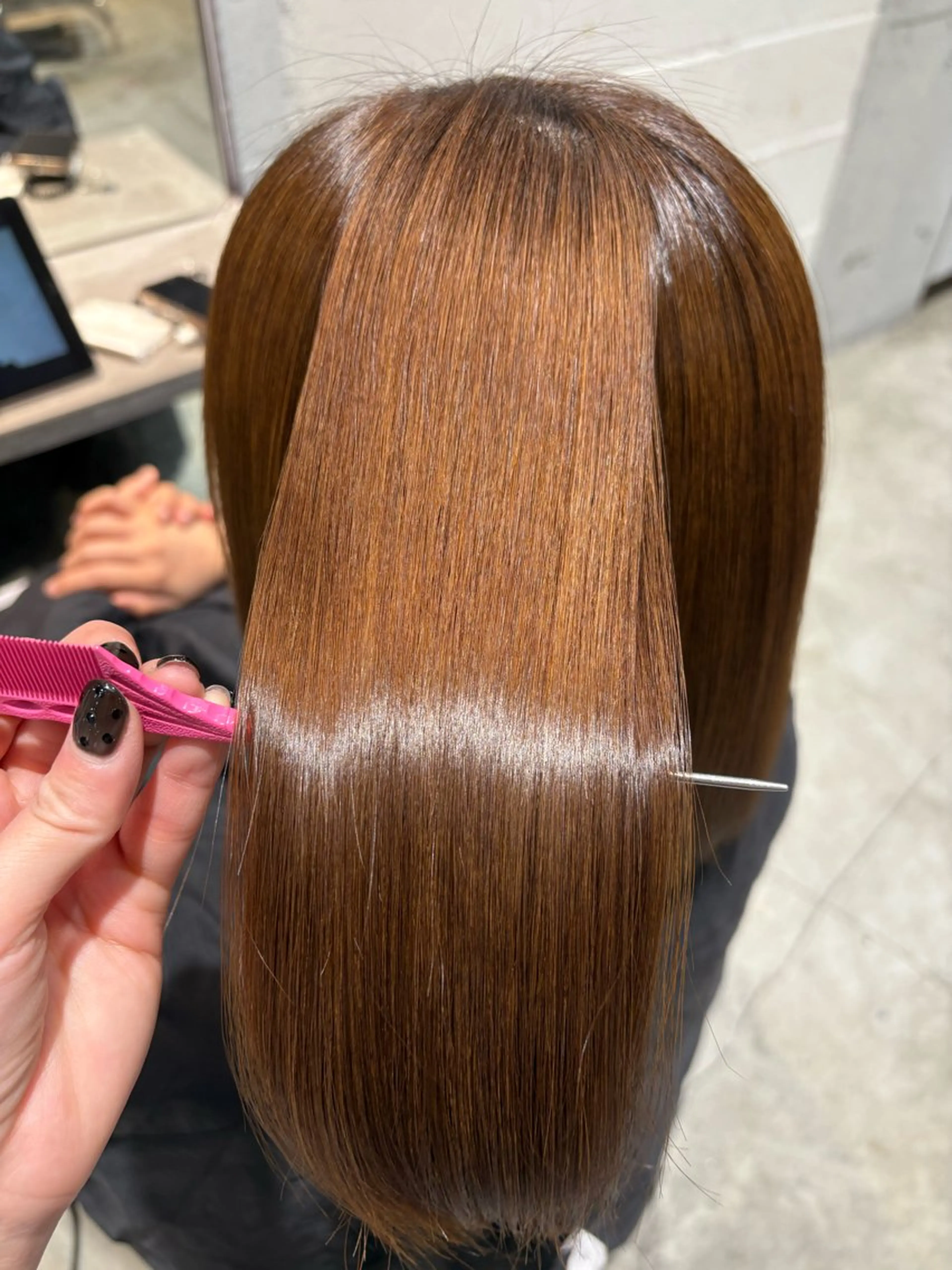 ミディアム 酸性ストレート カット 縮毛矯正 Juna✂️ レイヤー / ボブのヘアスタイル