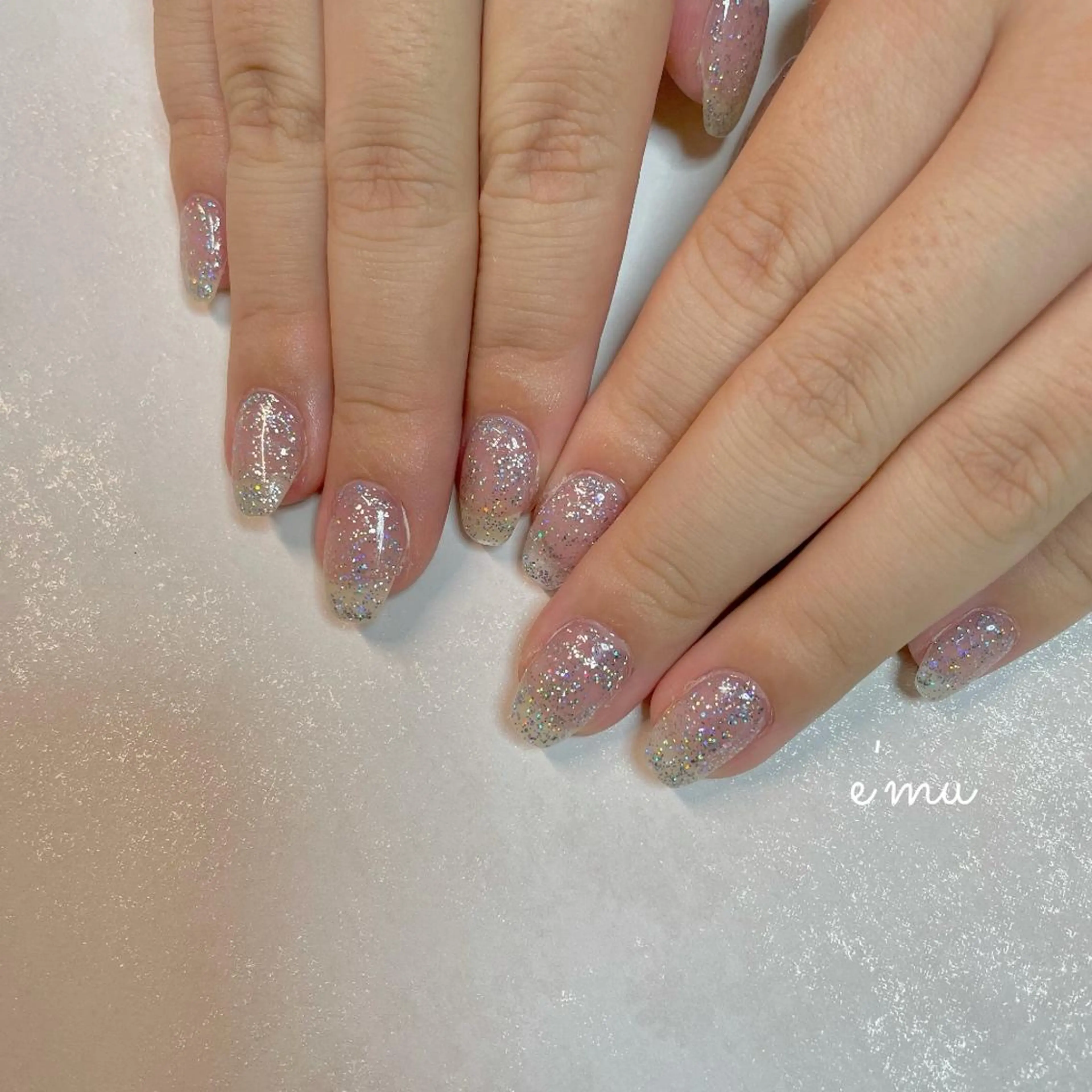 ネイル ラメ(グリッター) ワンカラーネイル ハンドネイル nail salon e'mu💐のネイルデザイン