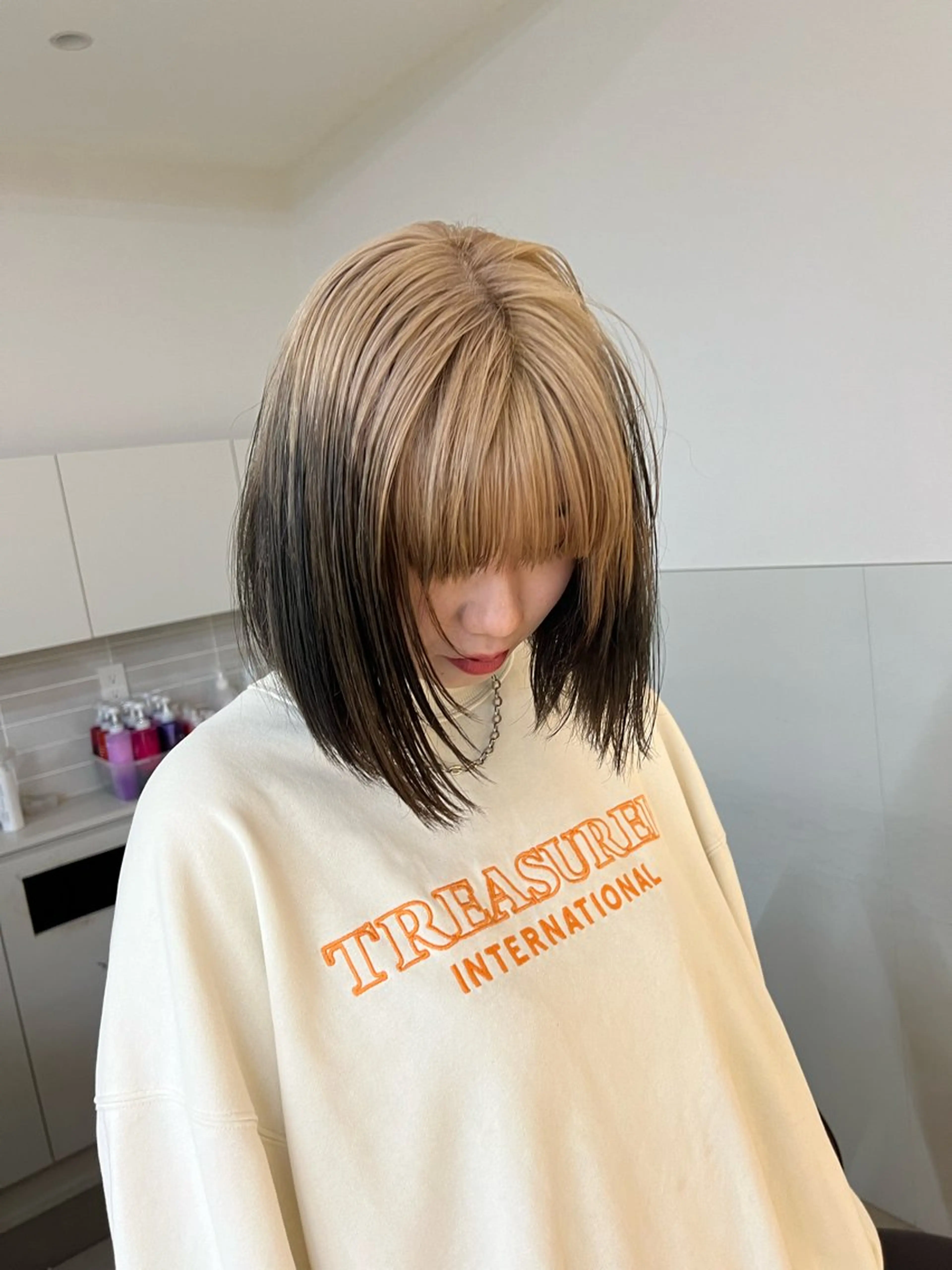 ショート カラー アッシュ アッシュブラウン ブリーチ ブラウンカラー ケアブリーチ ヘアカラー トリートメント ヘアセット レイヤー専門家 ダブルカラー修のヘアスタイル