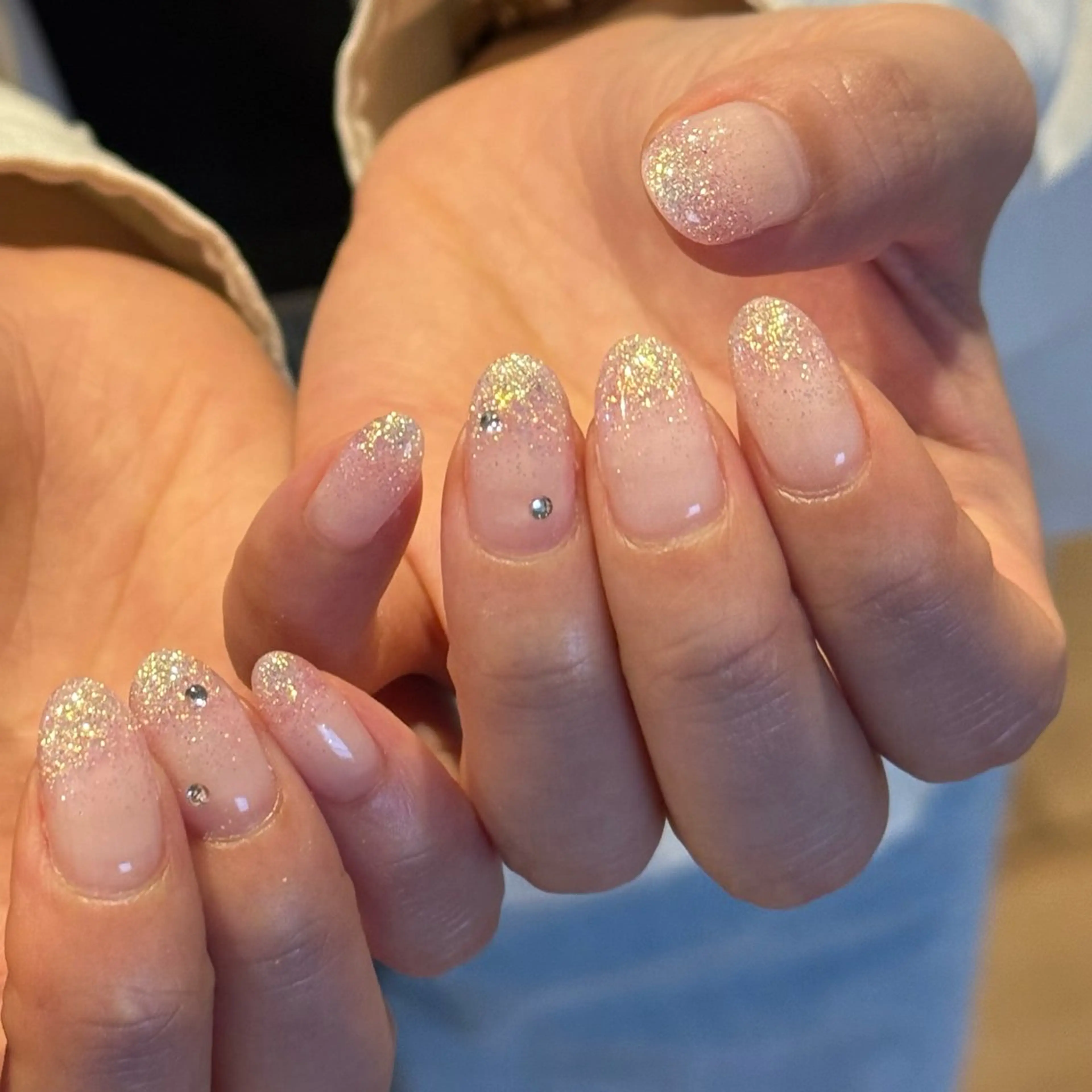 ネイル ラメ(グリッター) ハンドネイル Ciel 🕊️のネイルデザイン