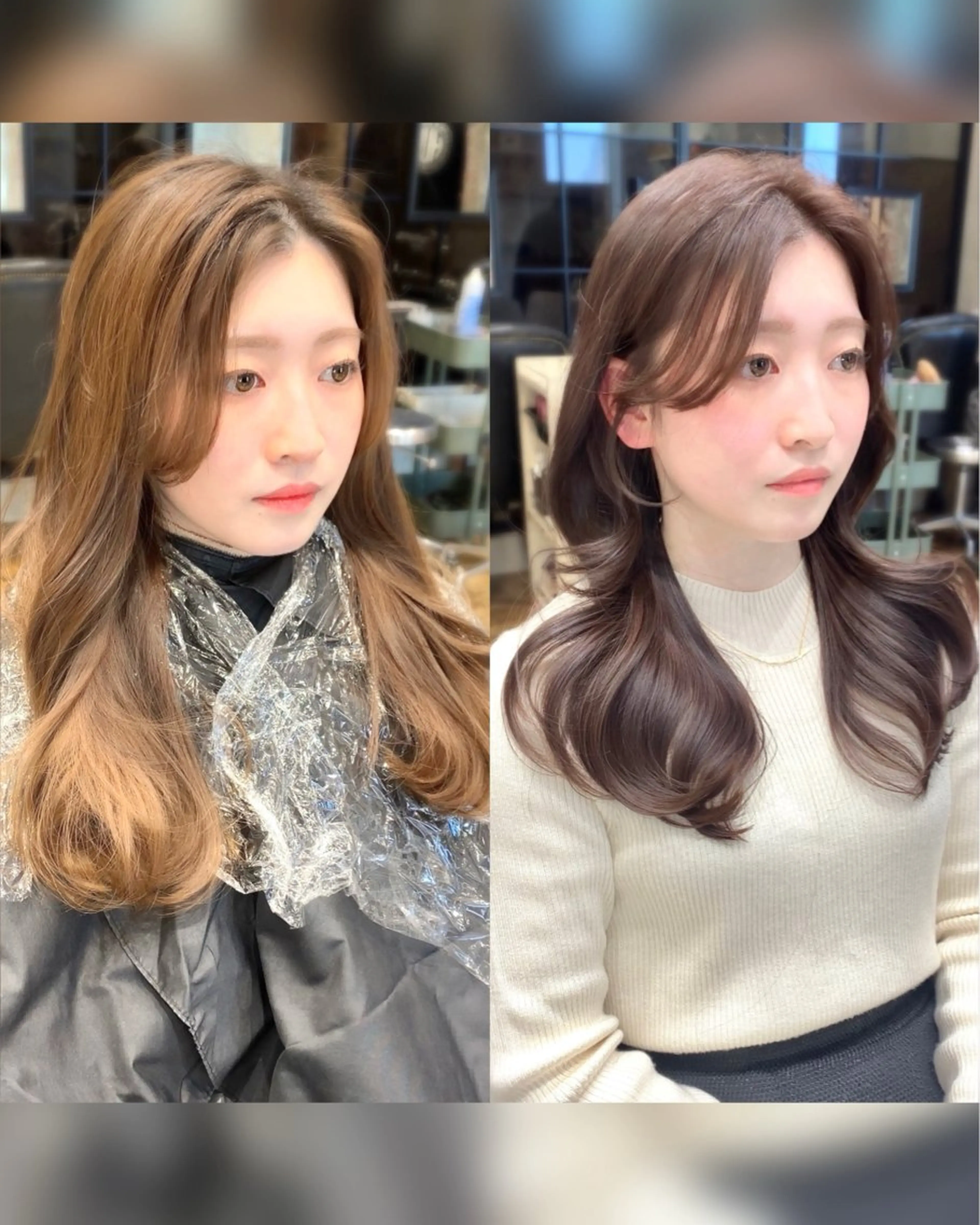 セミロング カラー 顔まわりカット🌟 くびれヘア/寺門遥輝のヘアスタイル