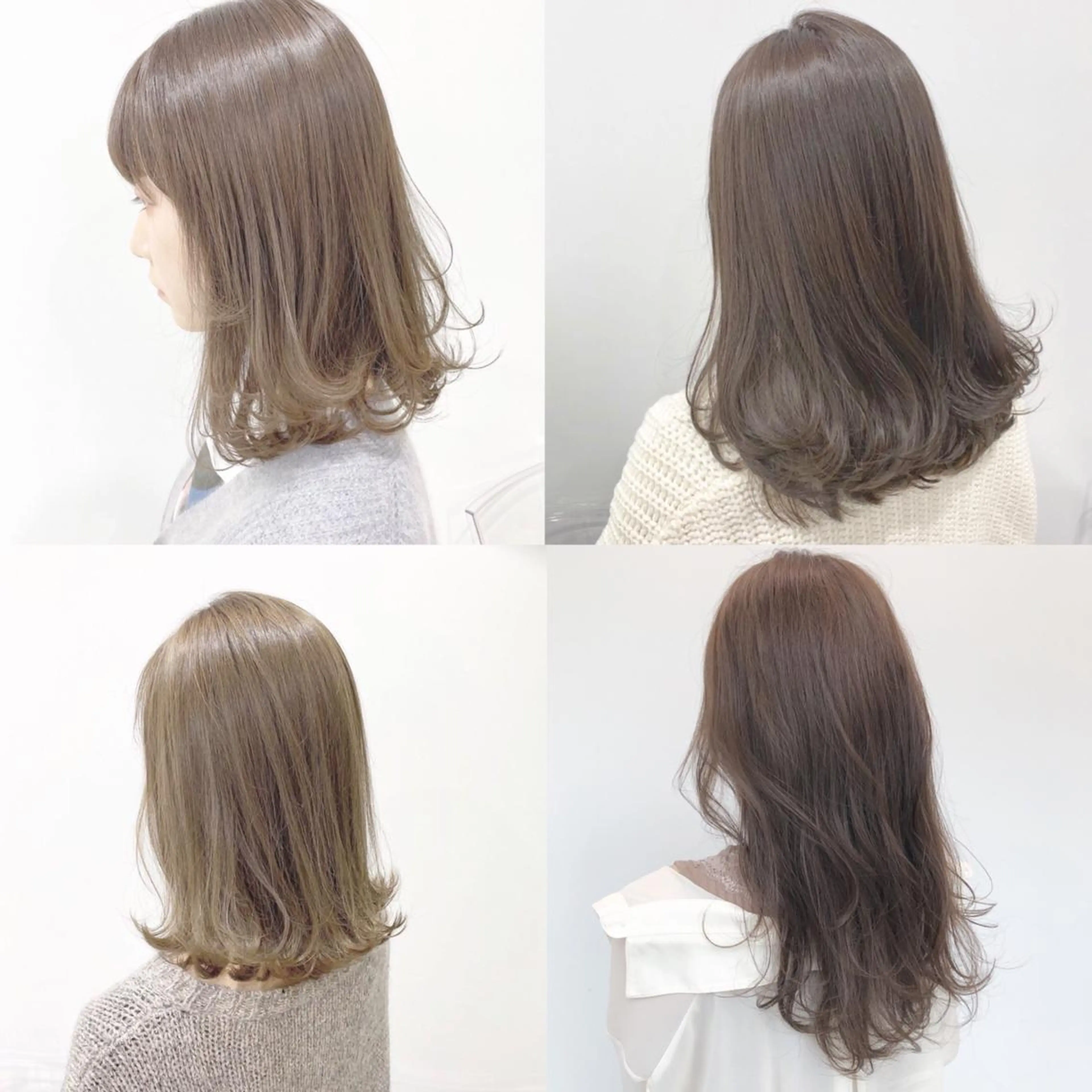 ミディアム カラー レイヤーカット 透明感カラーのヘアスタイル