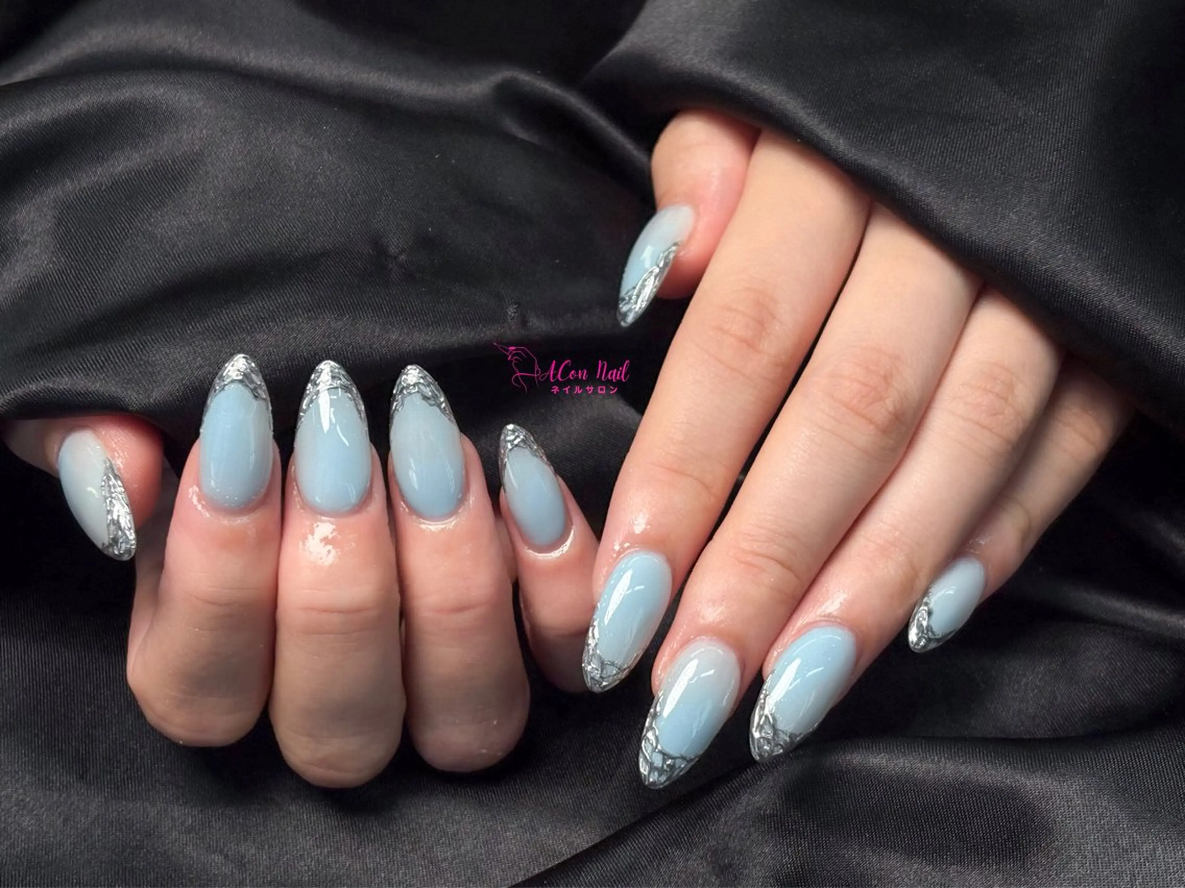 ネイル 桜ネイル 長さ出し フラワーネイル フレンチネイル ジェルネイル ハンドネイル AConNailSalon所属・ACon NailSalonのネイルデザイン