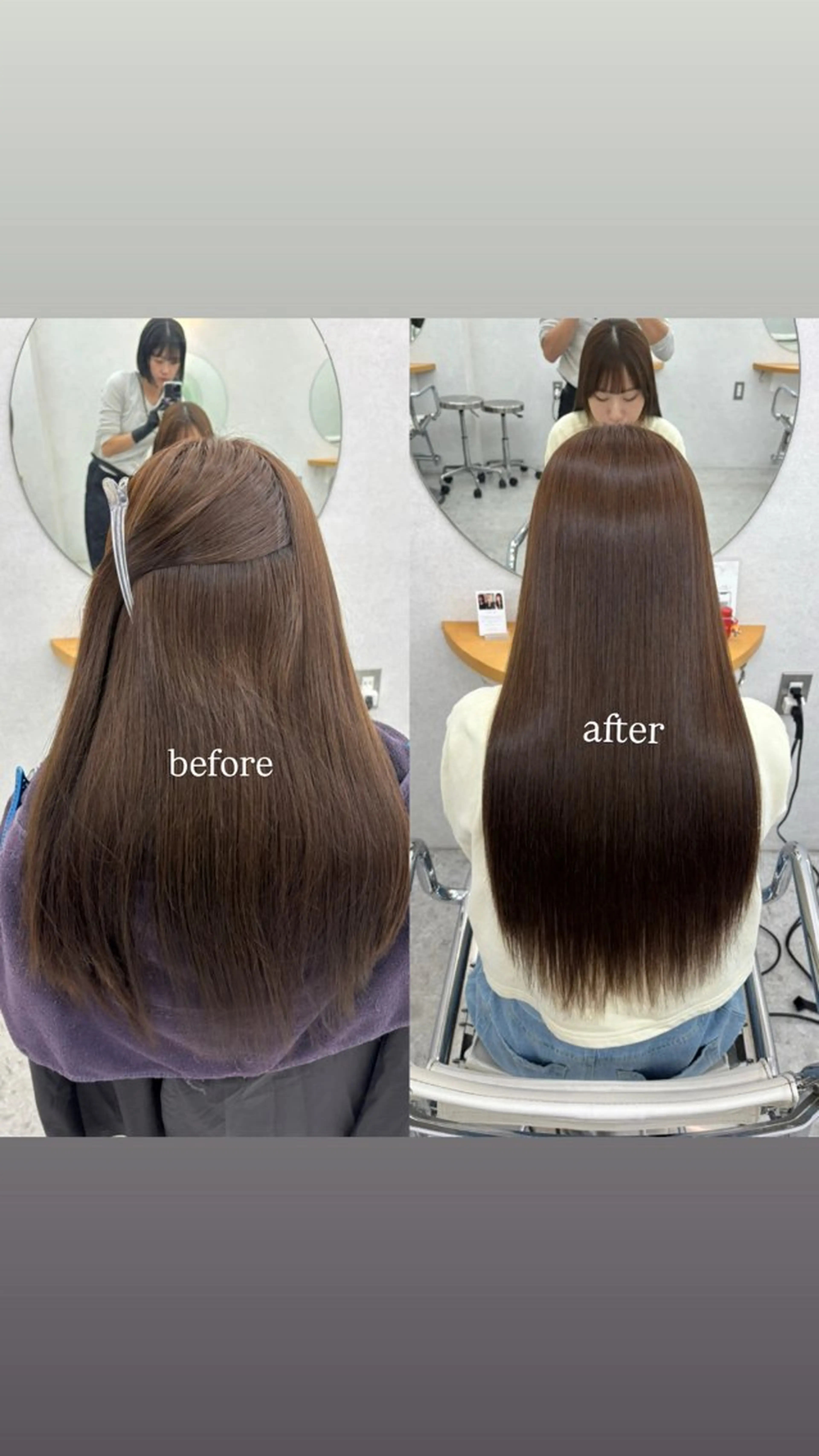 ロング 縮毛矯正 リン🔔ボブ cut 柔らかベージュ🤎のヘアスタイル