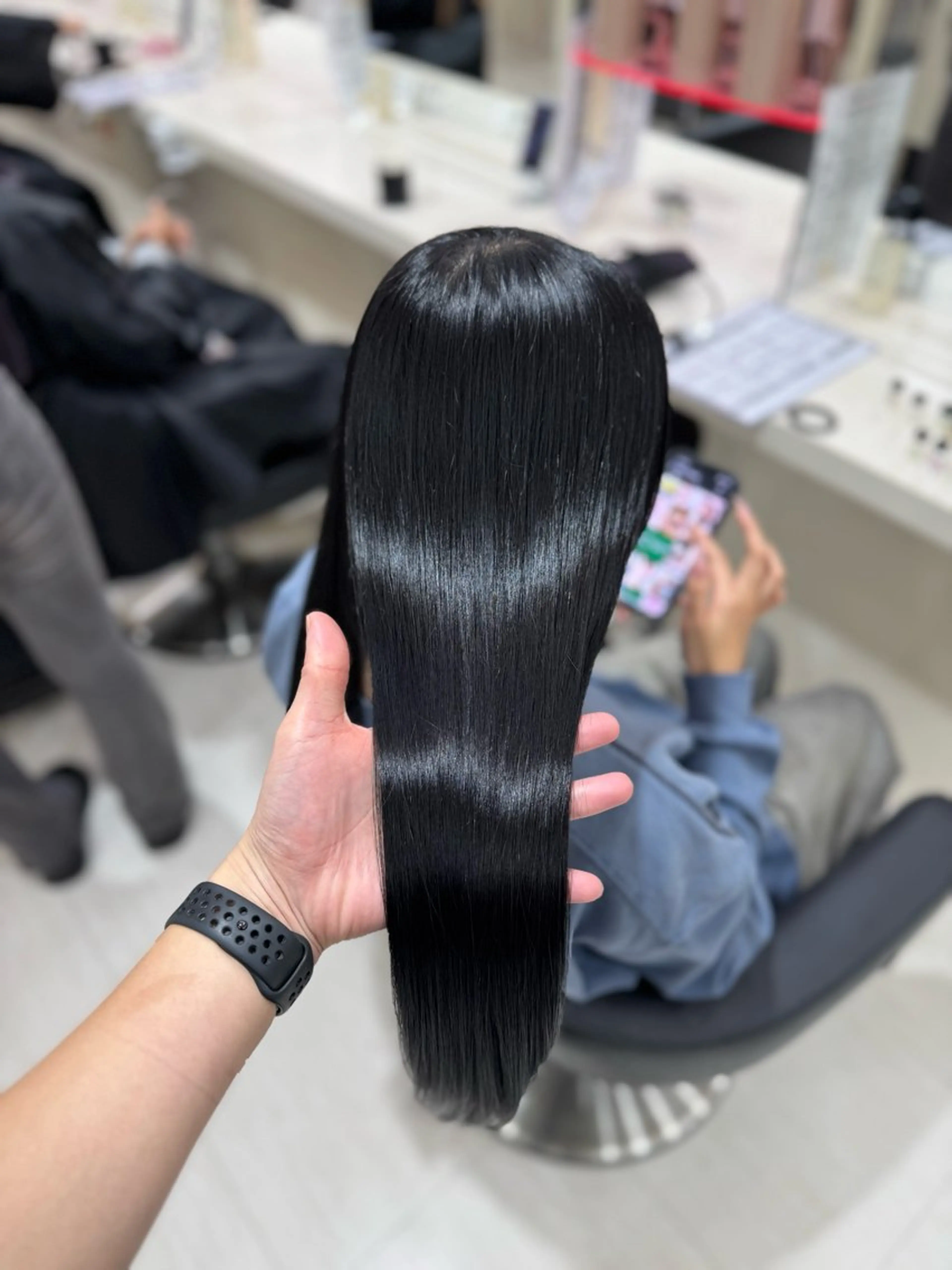 ロング 髪質改善 カット ヘアカラー トリートメント 透明感× ブルーブラック/池袋のヘアスタイル