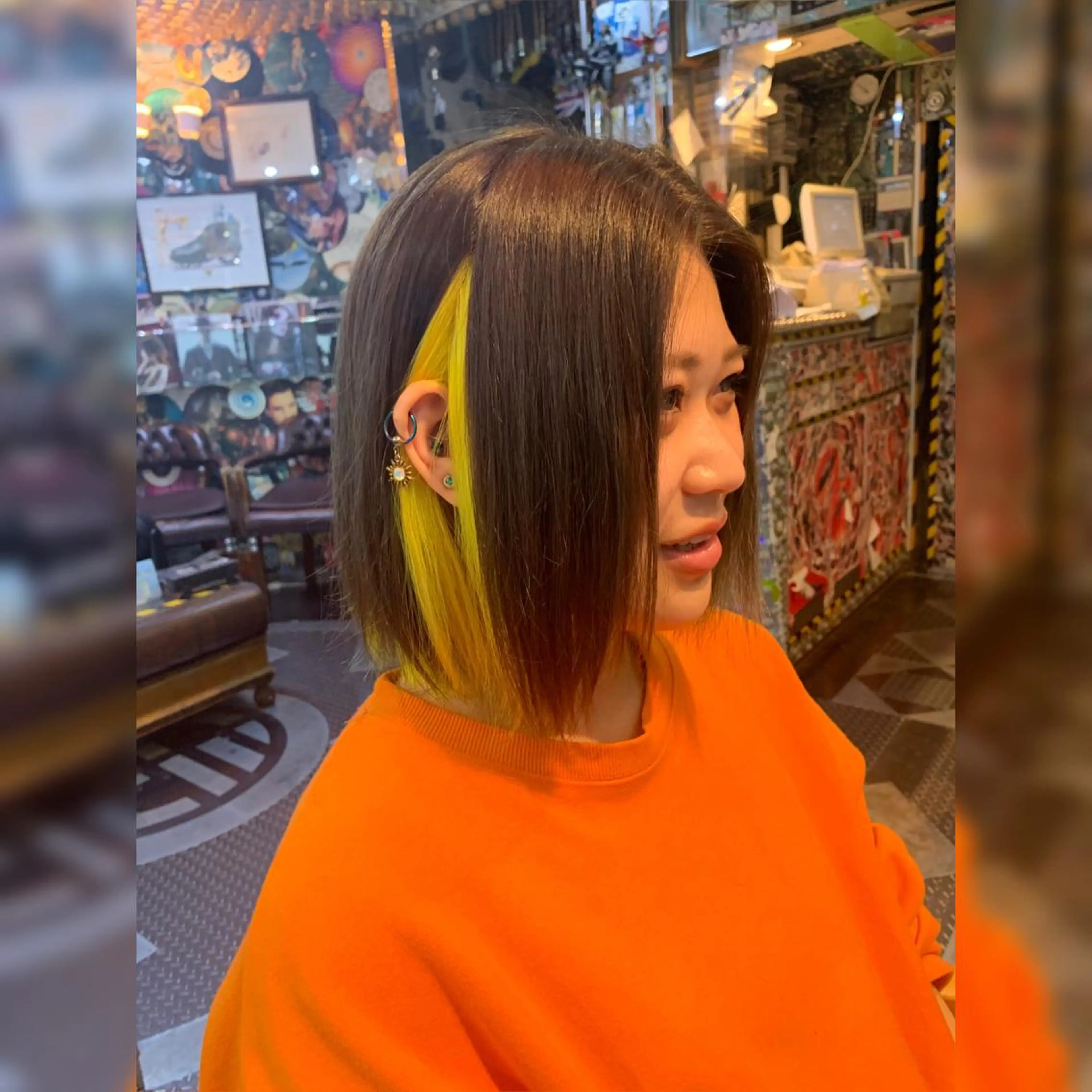 ショート カラー イエローカラー 🌈派手髪エクステ ブレイズ🌈ひろとのヘアスタイル