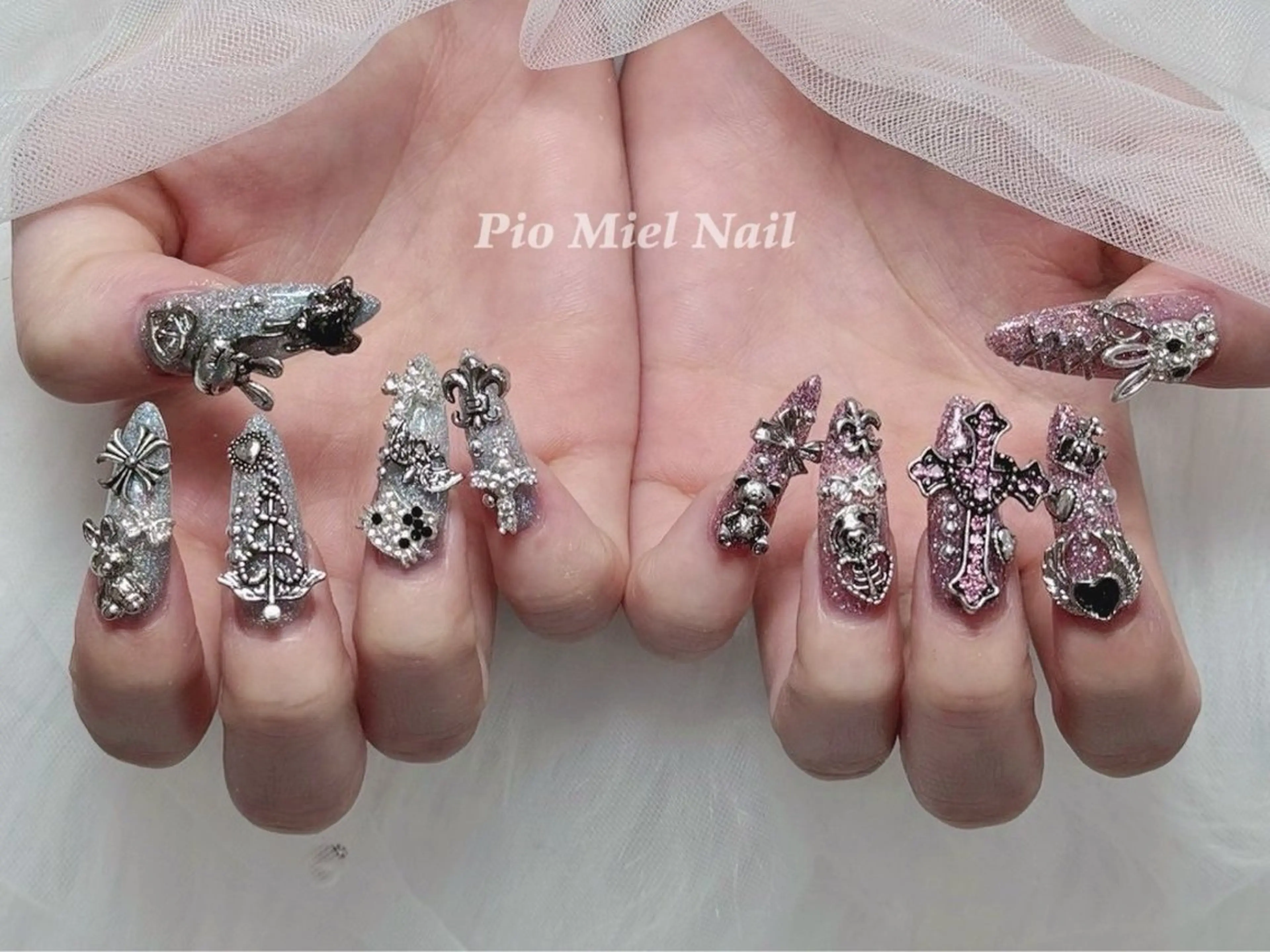 ネイル ハンドネイル HANA 長さだしのネイルデザイン