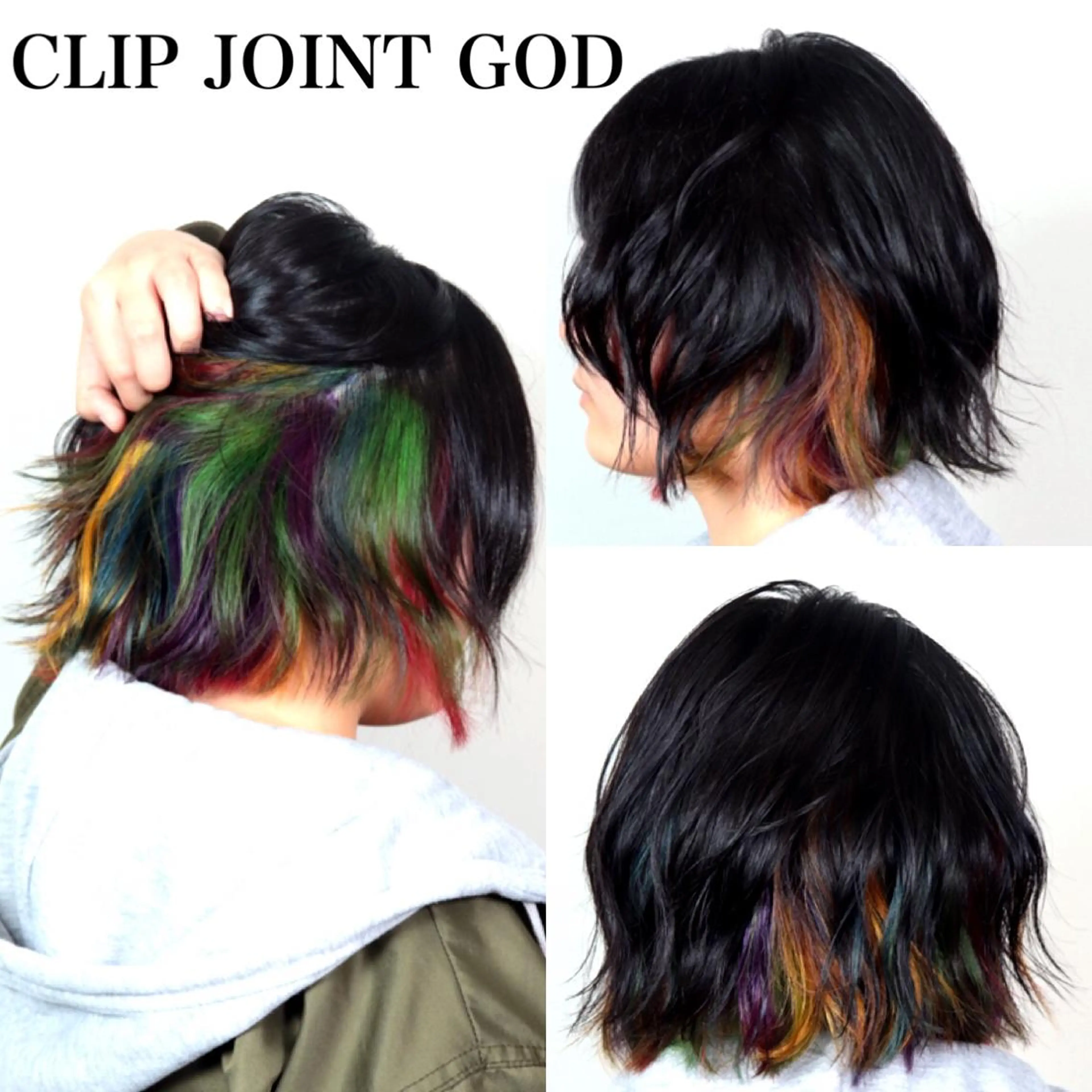 ショート カラー ヘアアレンジ パープルカラー レッドカラー イエローカラー 秋葉 洸平のヘアスタイル