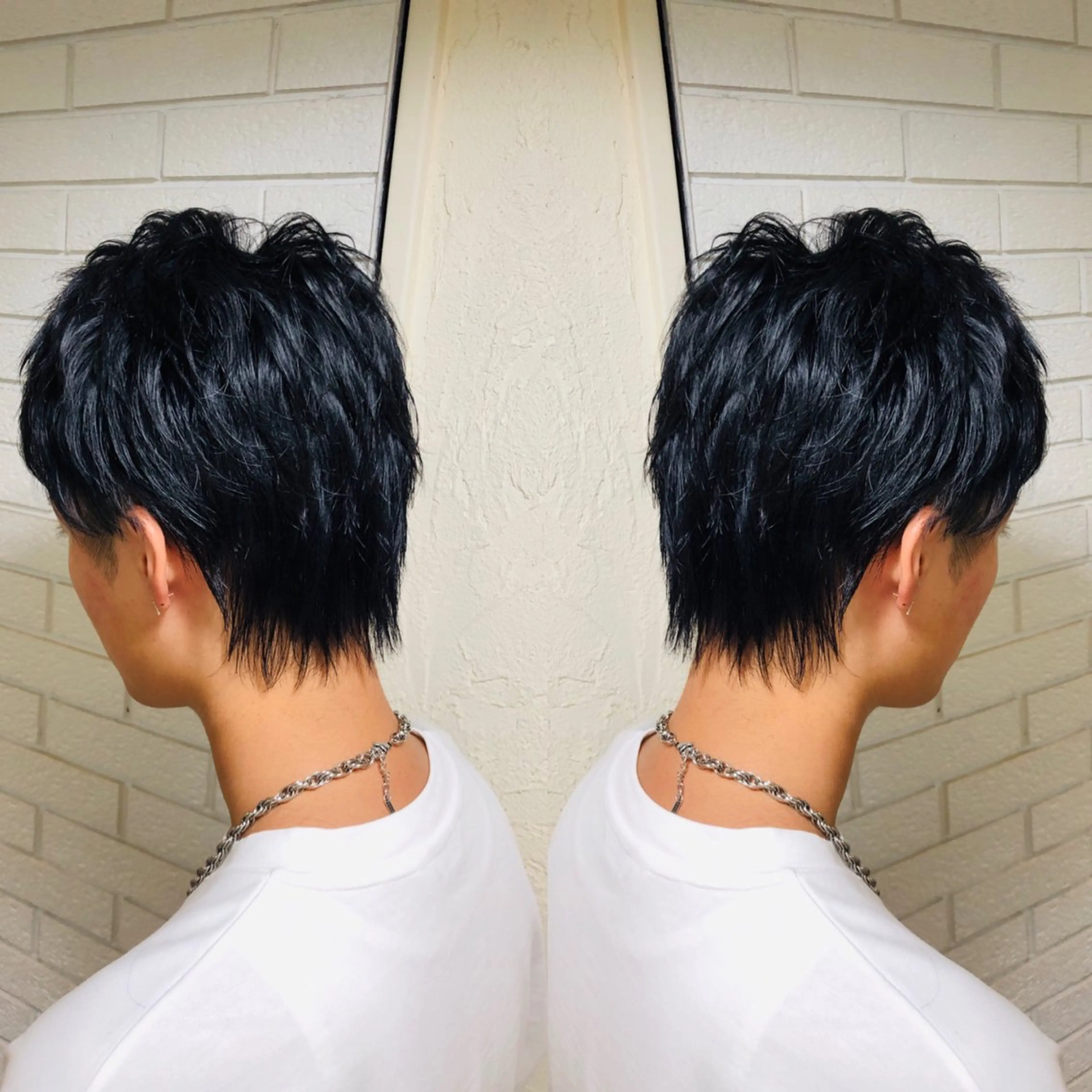 メンズ カット 艶カラー🩵💛 NANAのヘアスタイル