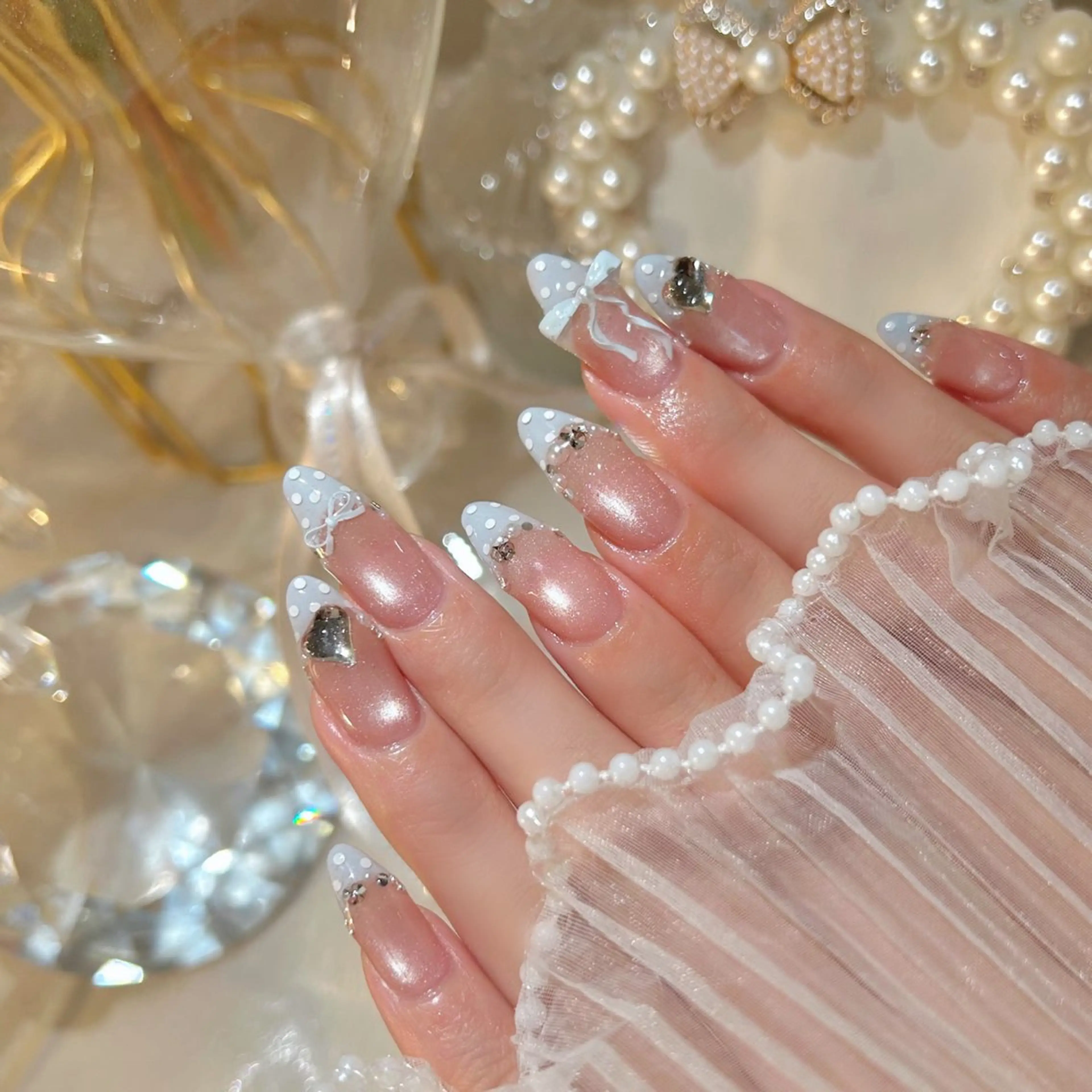 ネイル 長さ出し 持ち込み ハンドネイル nail salon luan堀江店のネイルデザイン