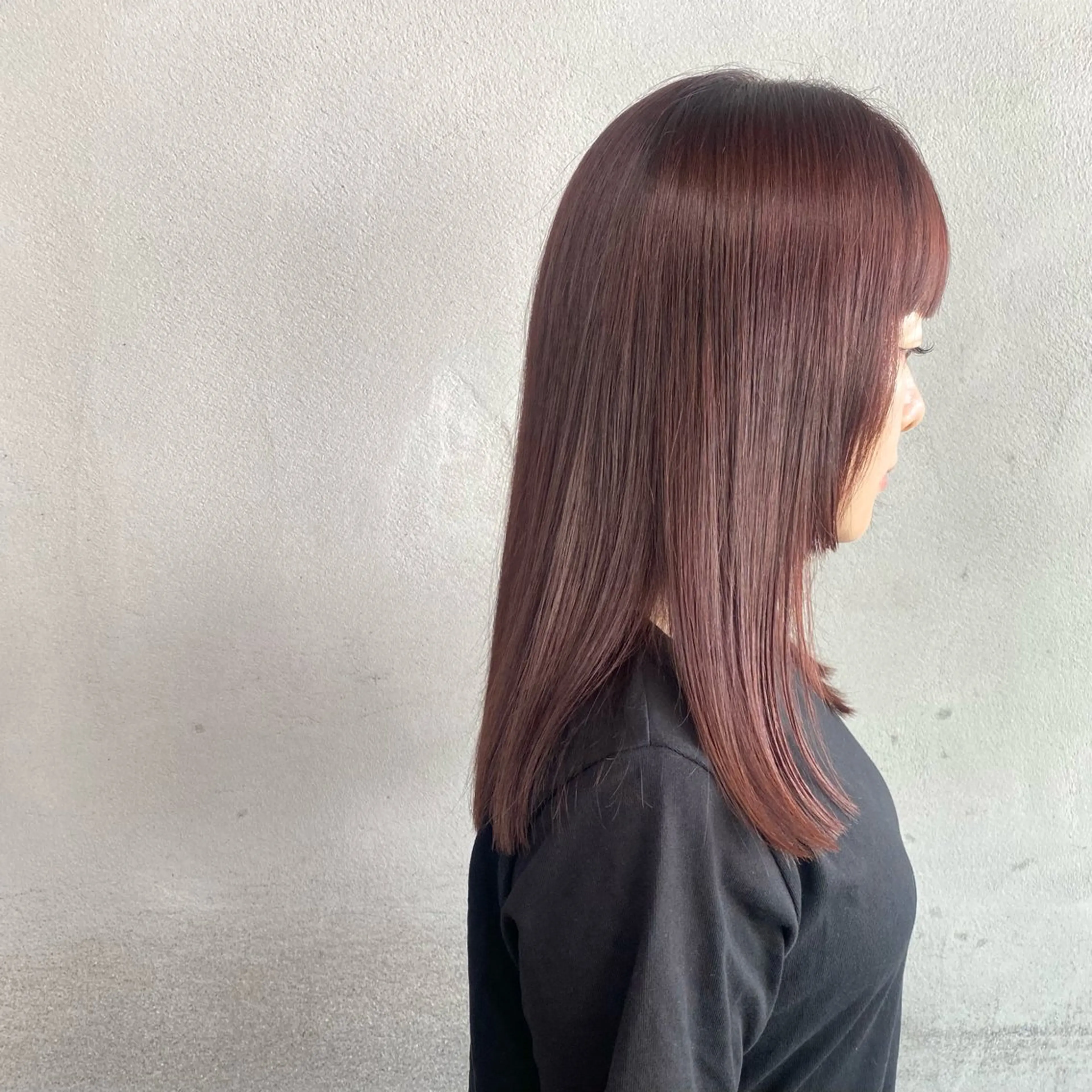 セミロング カラー ヘアアレンジ レッドカラー ヘアカラー トリートメント #tag 佐藤璃美のヘアスタイル