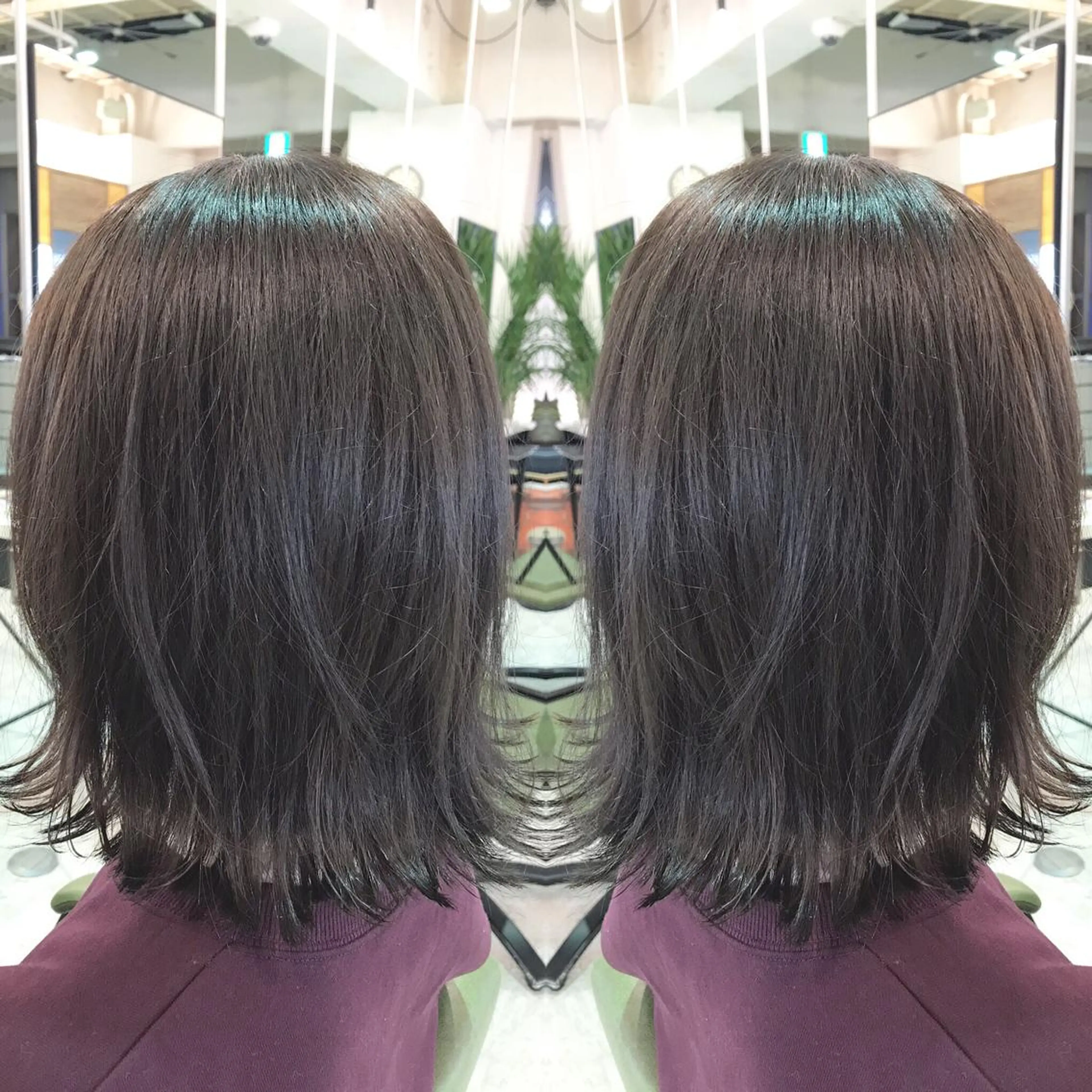 ミディアム カラー グレージュ イルミナカラー 青木 茂樹⭐️ 透明感カラーのヘアスタイル