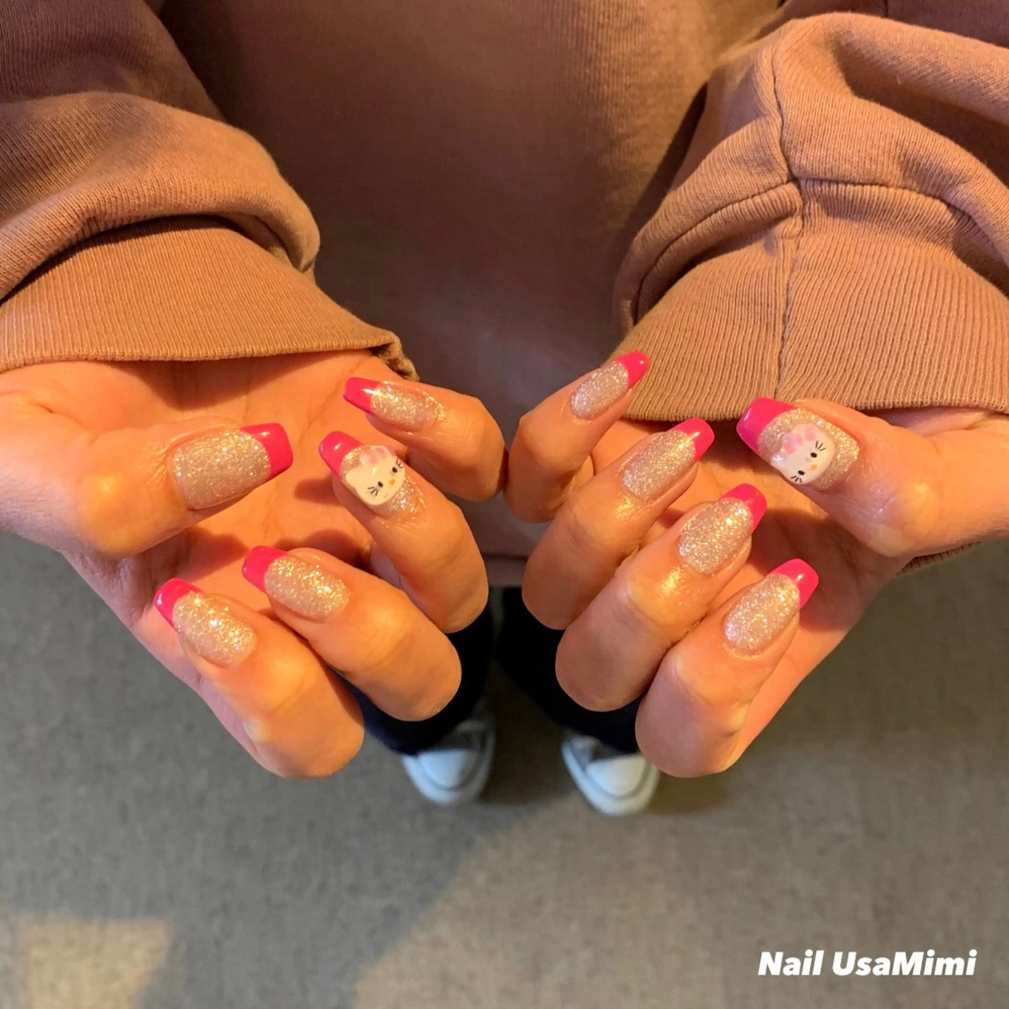 ネイル ジェルネイル マグネットネイル 持ち込み ワンカラーネイル パラジェル 本町ネイルNail UsaMimiのネイルデザイン