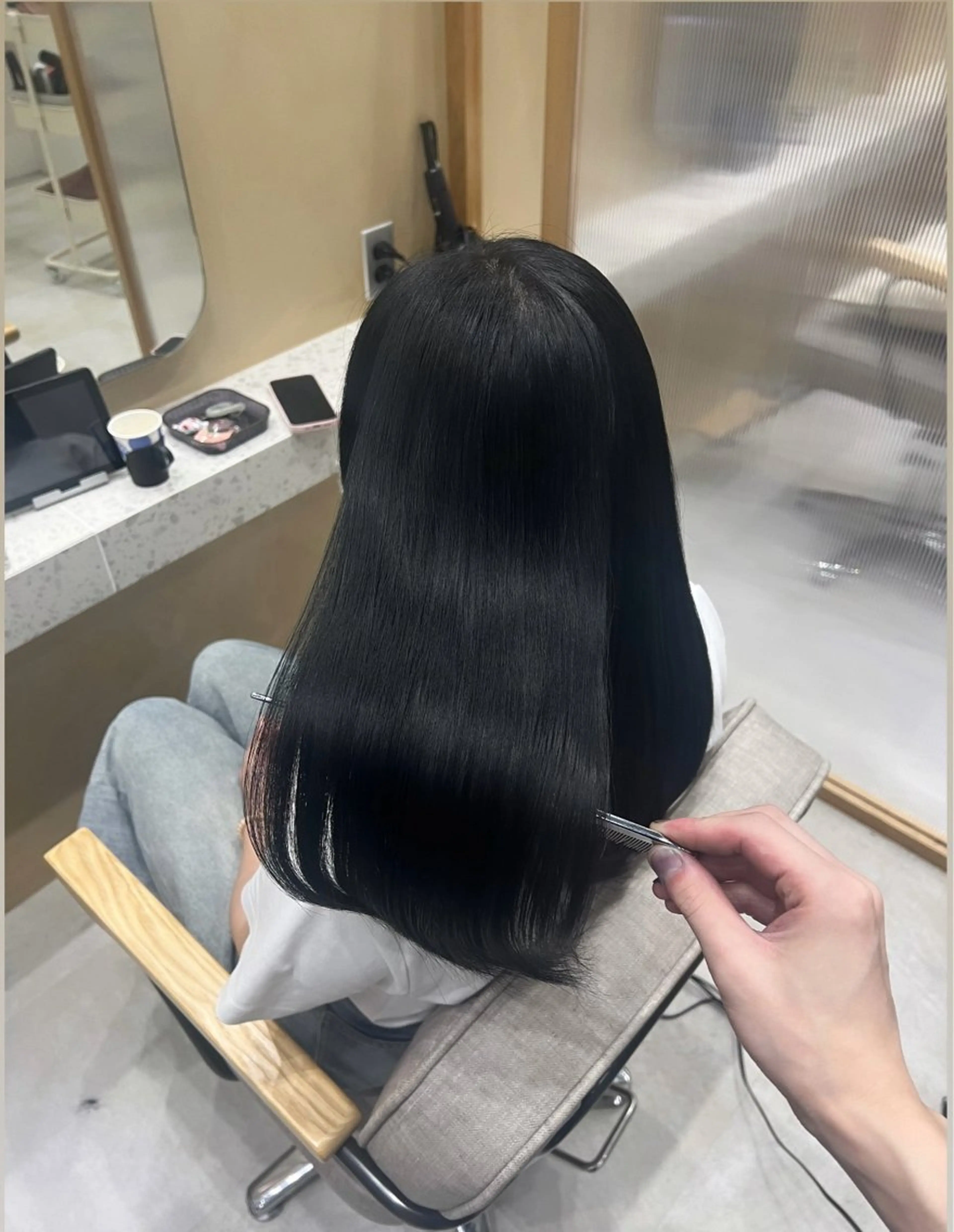 ロング 髪質改善 韓国風ヘア トリートメント ヘアカラー トリートメント 💎髪質改善/艶髪 💎mizuki💎のヘアスタイル