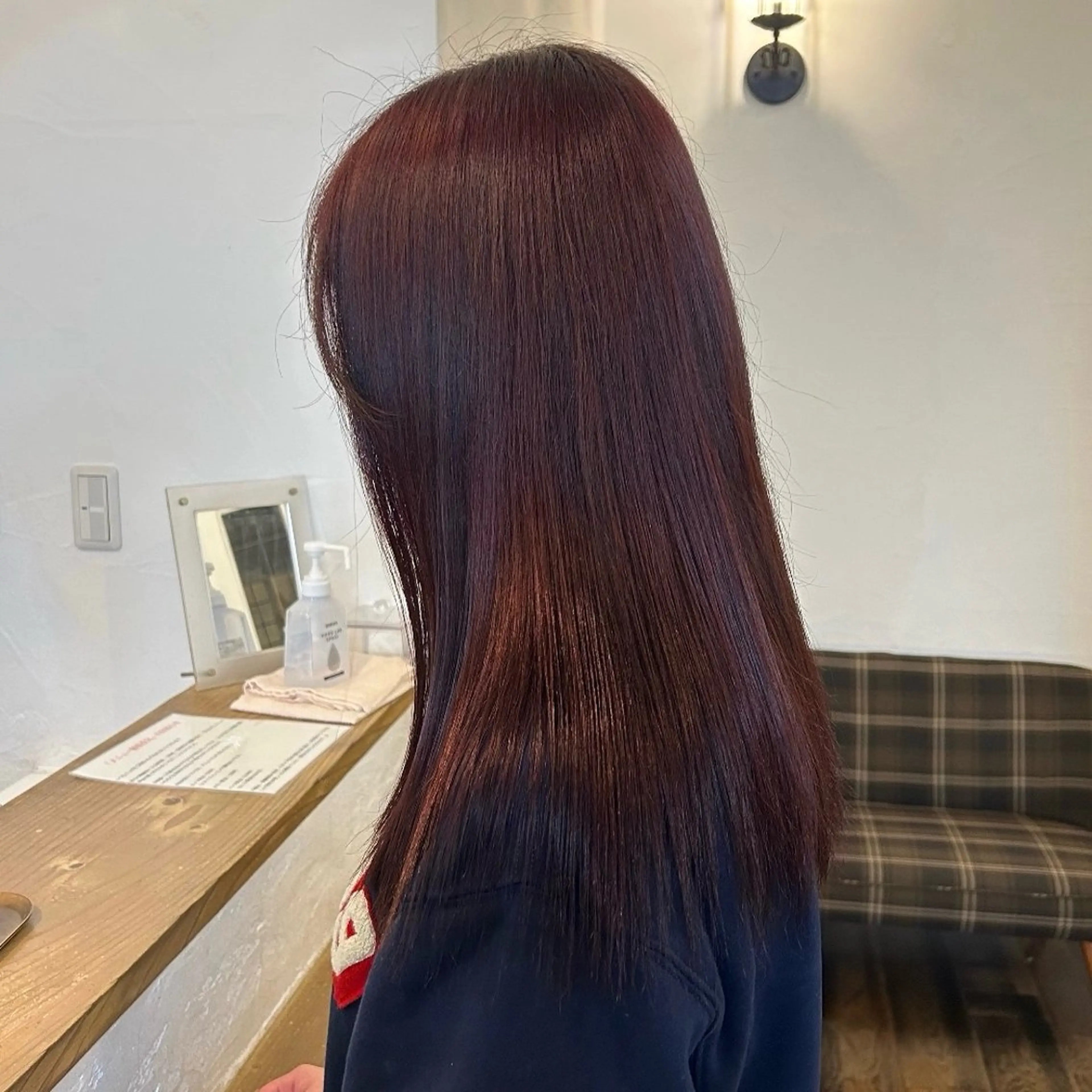 ロング カラー ブラウンカラー ピンクカラー ピンクブラウン 水谷 優華のヘアスタイル