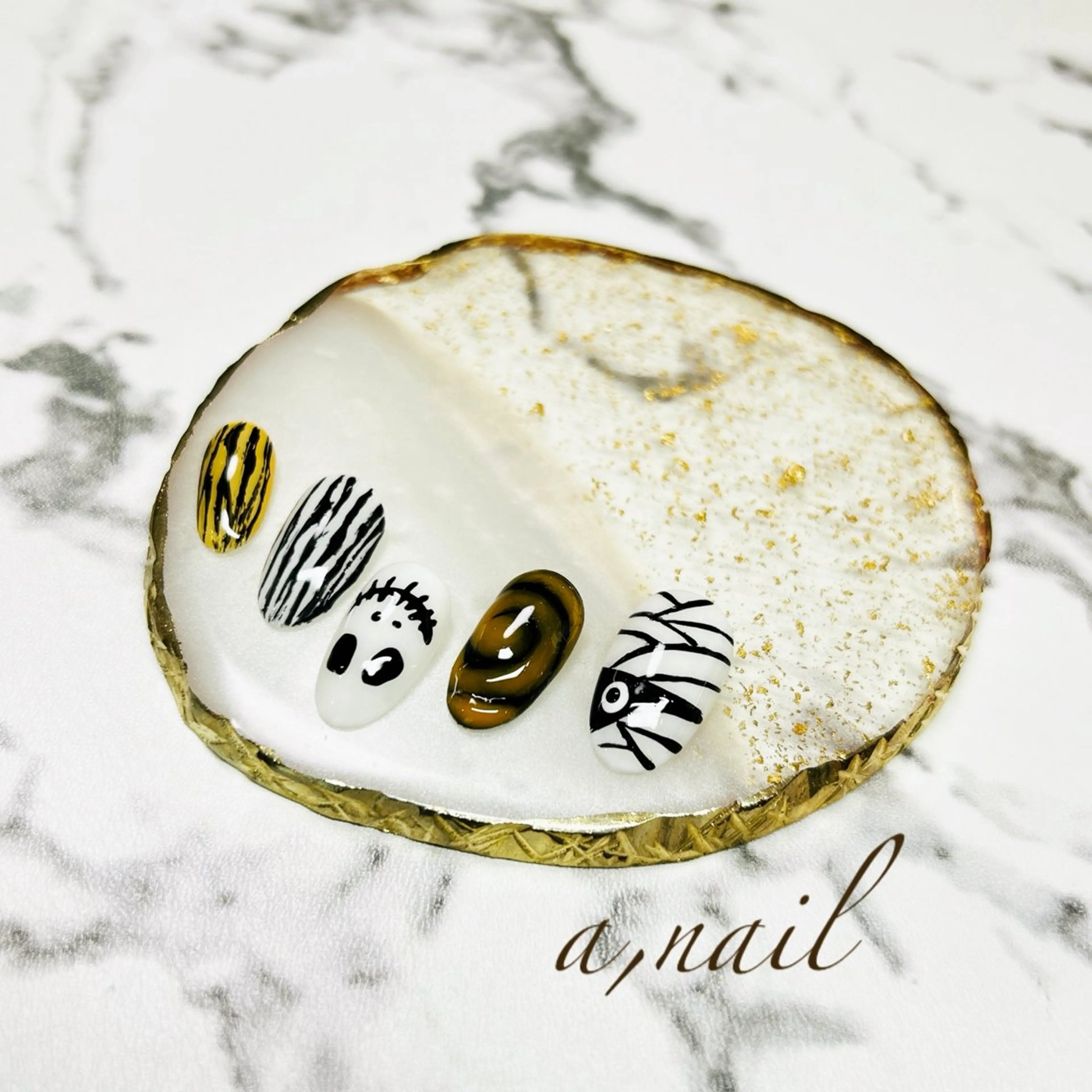 ネイル ハロウィン シンプルネイル ハンドネイル ネイルサロン エーネイルのネイルデザイン