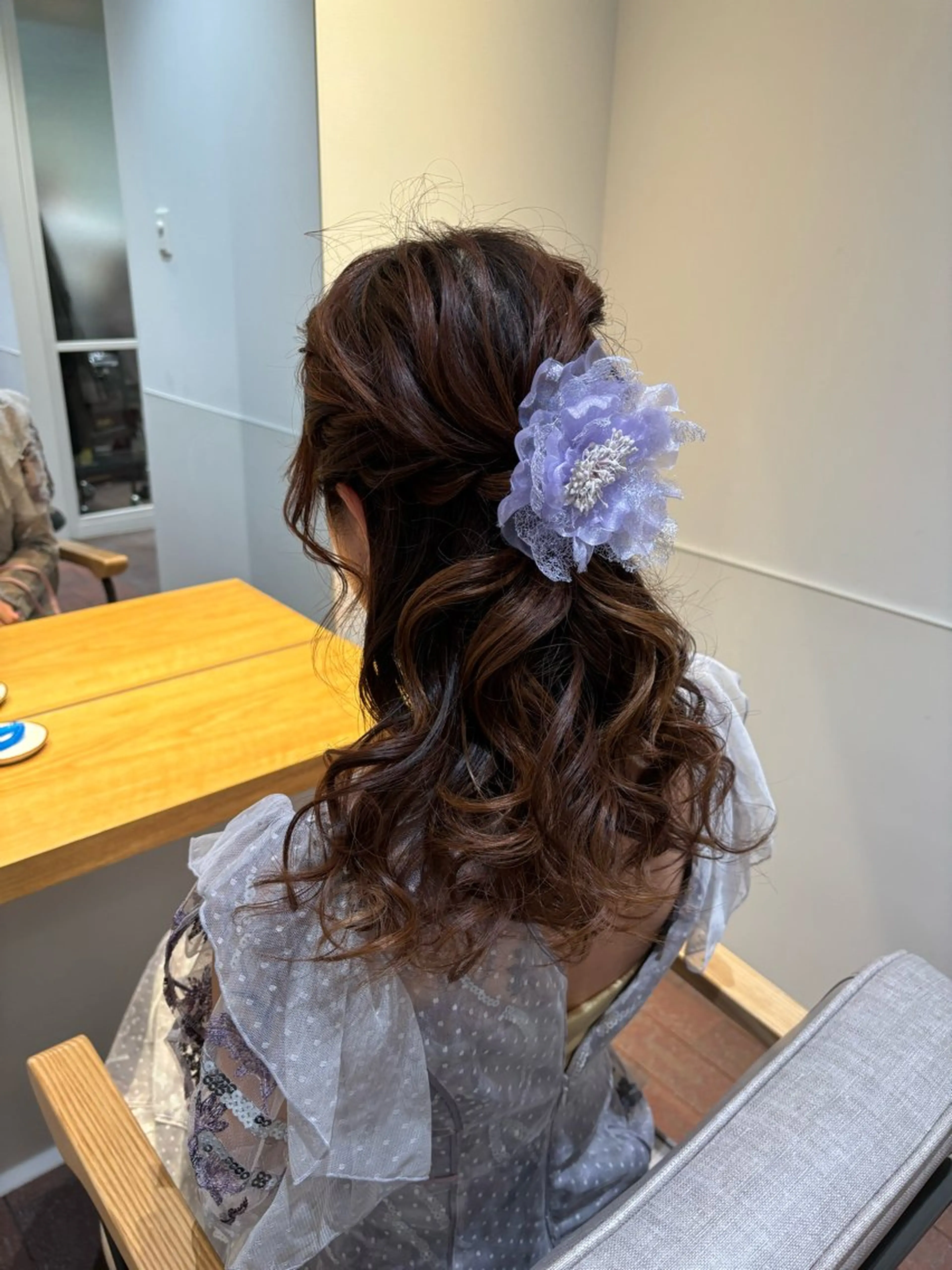 セミロング ヘアアレンジ ハーフアップ ヘアセット マンツーマン 縮毛矯正/マユコのヘアスタイル