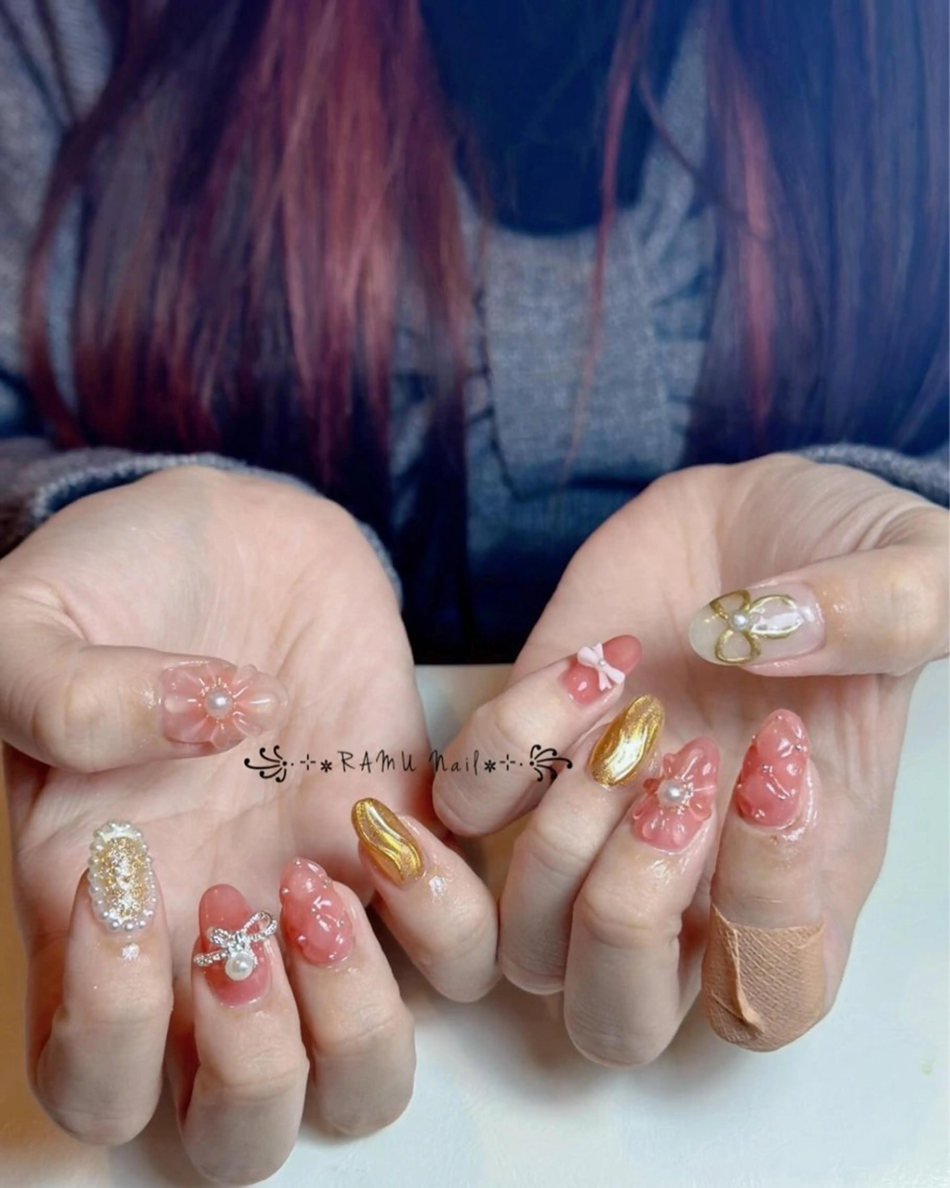 ネイル フレンチネイル 韓国ネイル シンプルネイル ワンホンネイル 冬ネイル ハンドネイル RAMU Nail 恵比寿店のネイルデザイン