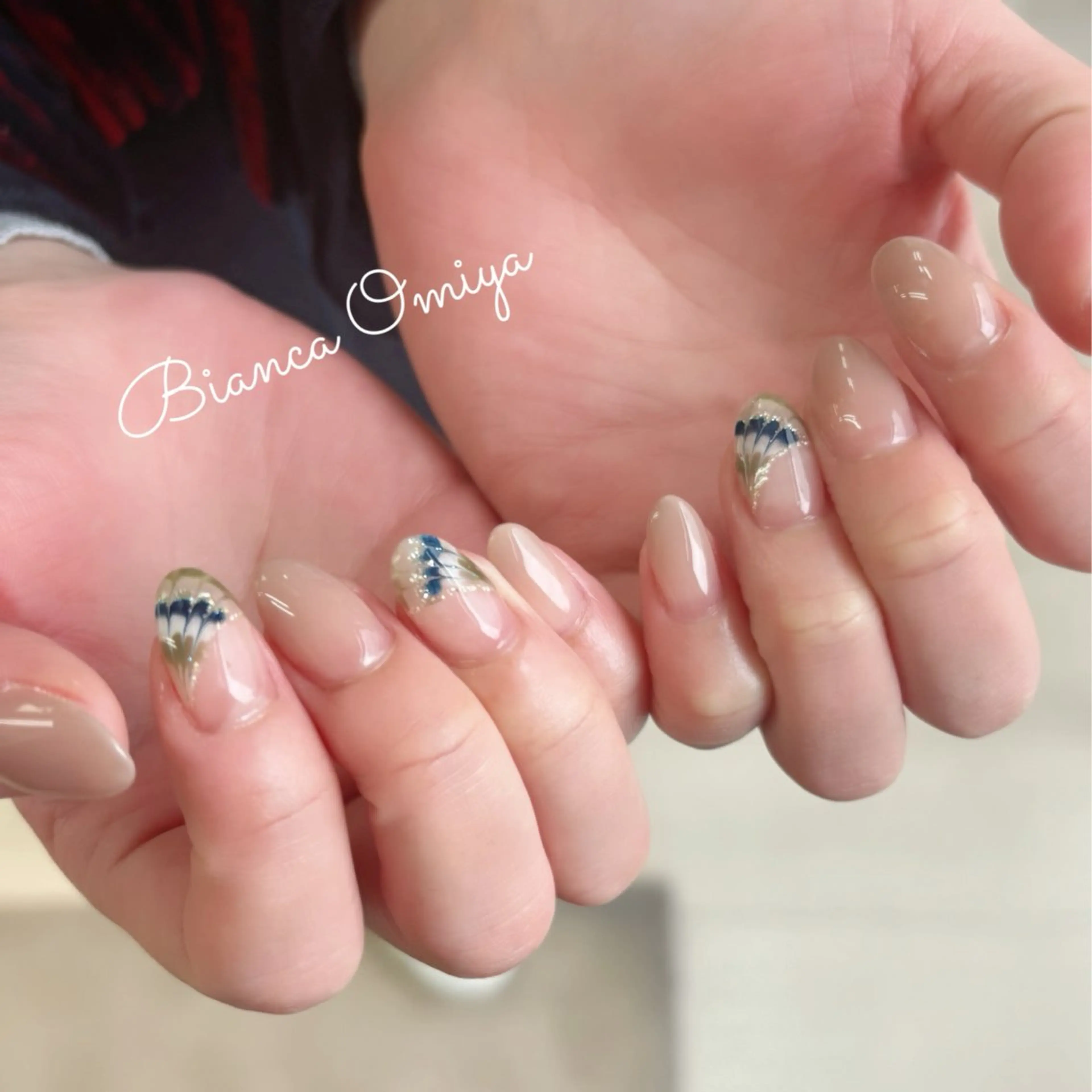 ネイル ピーコックネイル ハンドネイル Bianca大宮店 上野のネイルデザイン