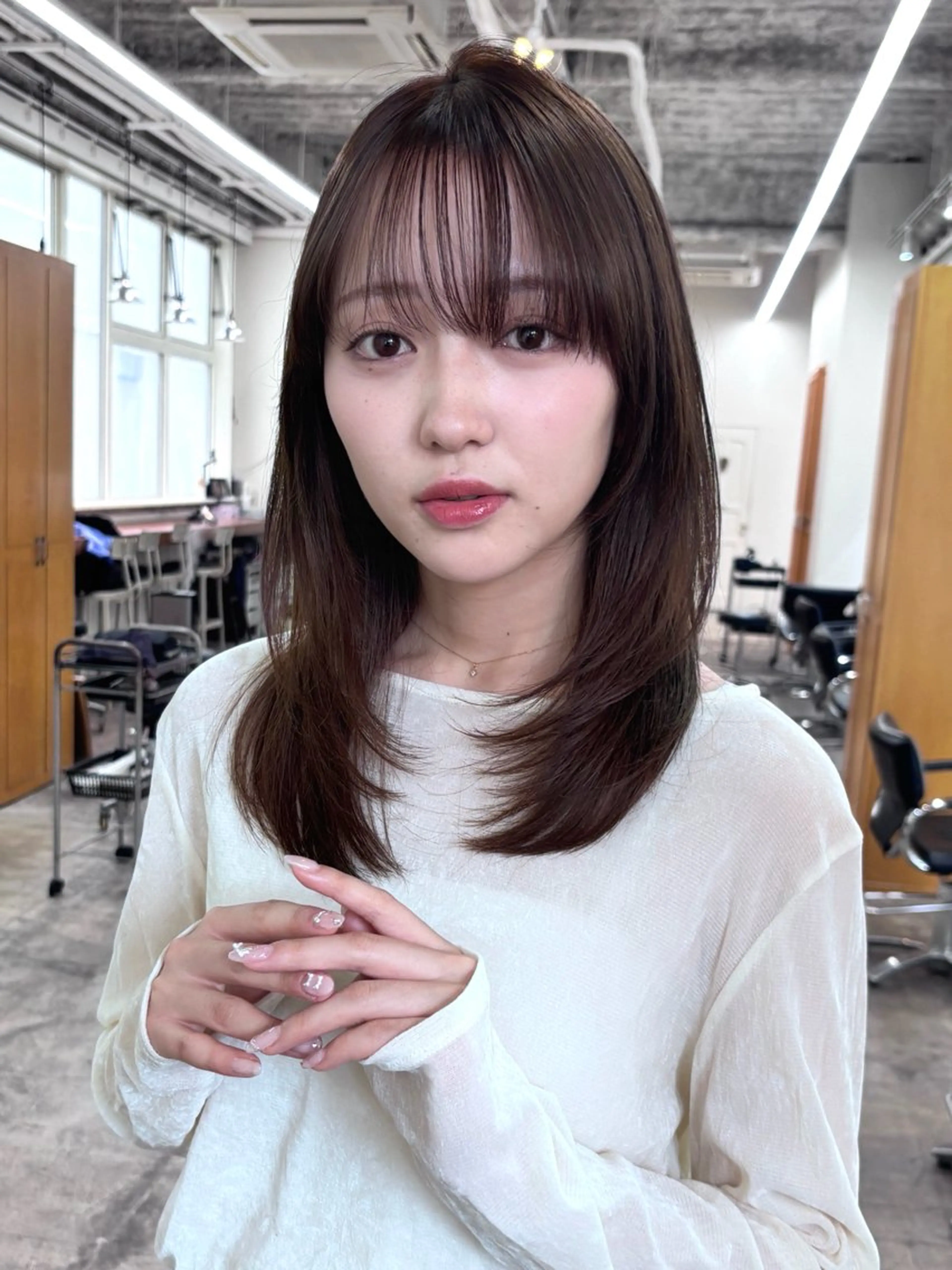 ミディアム カラー 加藤 剣のヘアスタイル