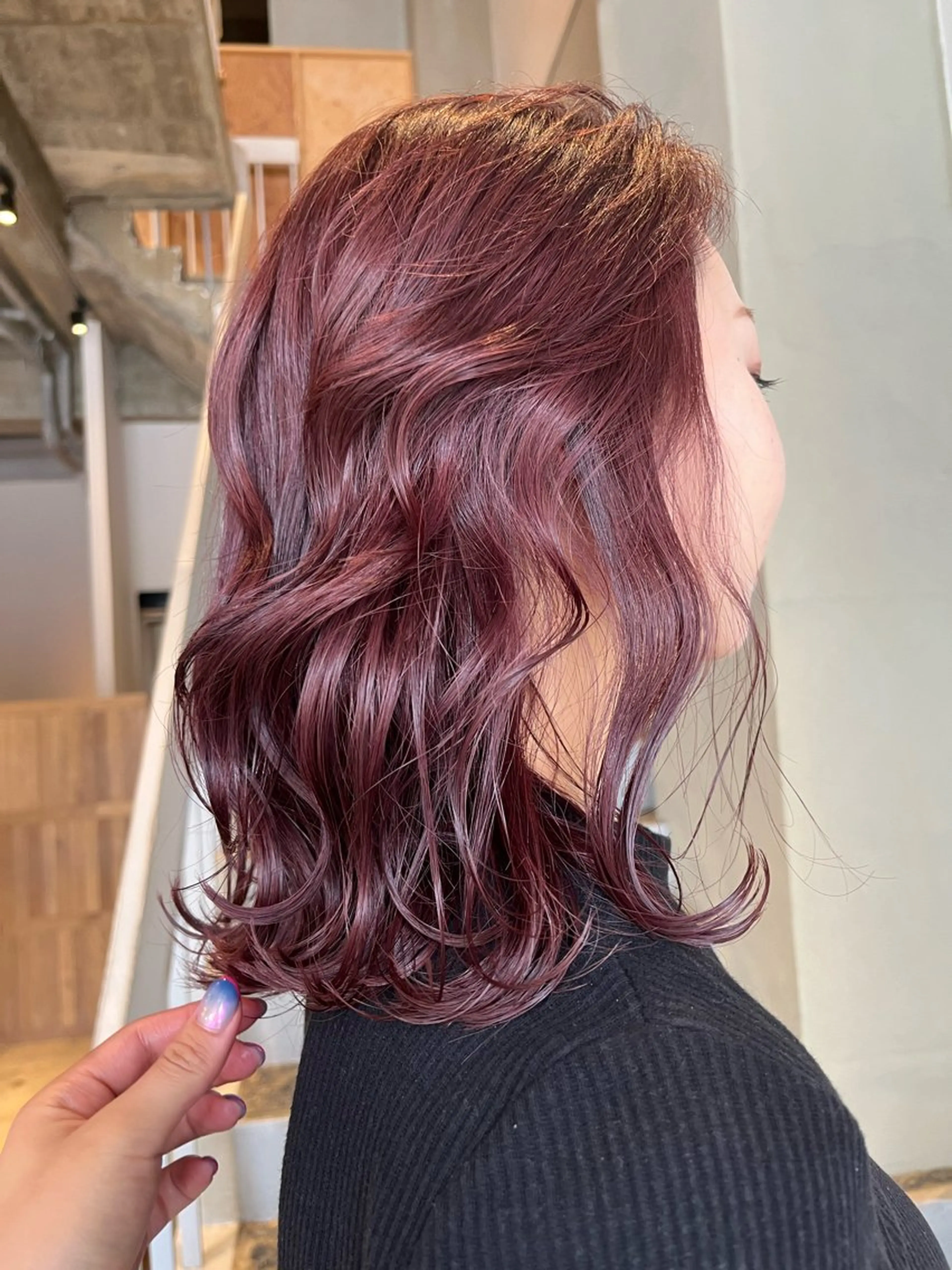 セミロング カラー 藤井 美歩/赤髪のヘアスタイル