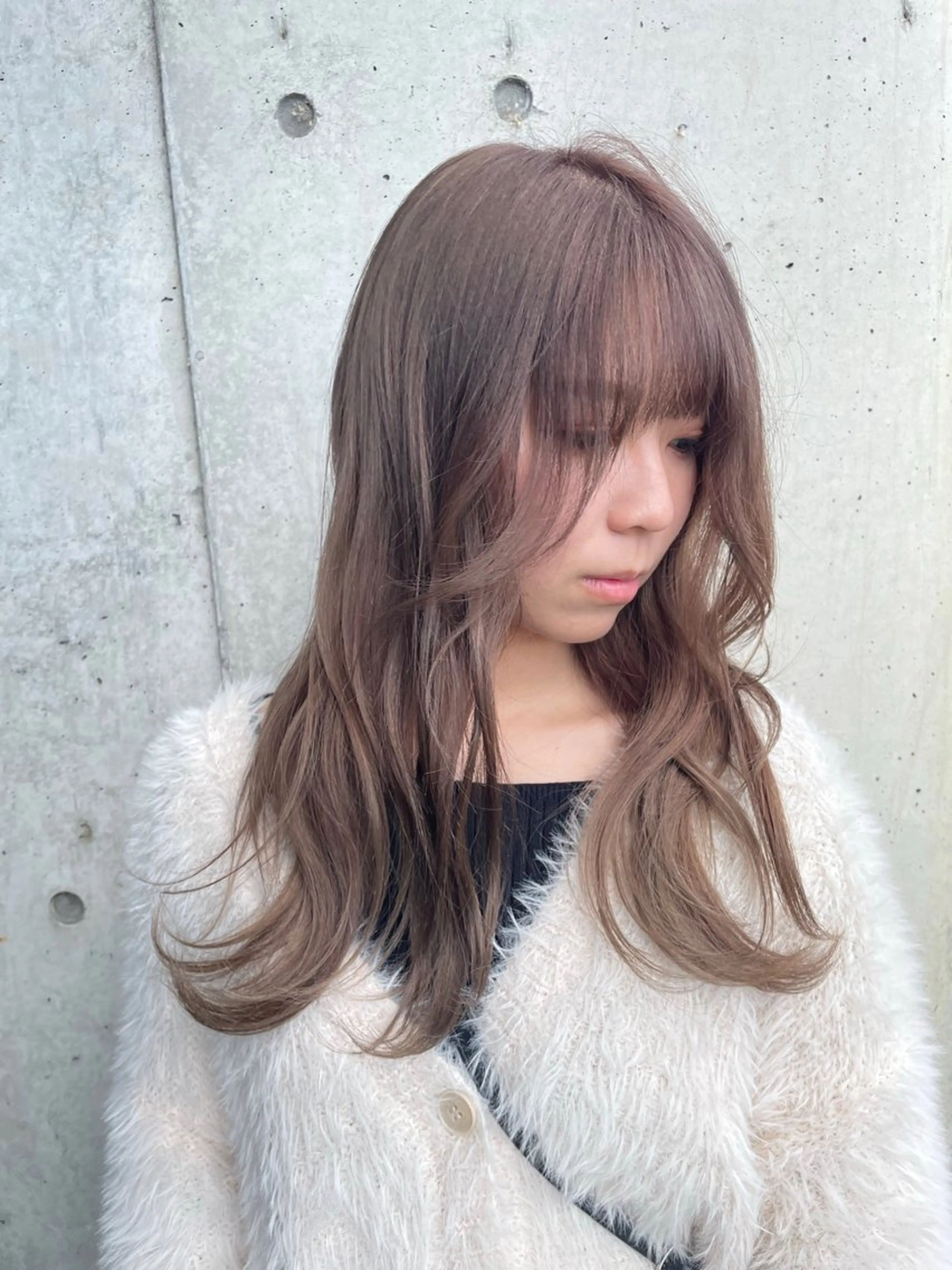 カラー ベージュカラー ブラウンカラー ブラウンベージュ ヘアカラー トリートメント 望月悠夢/ブリーチ、 ミルクティーベージュのヘアスタイル