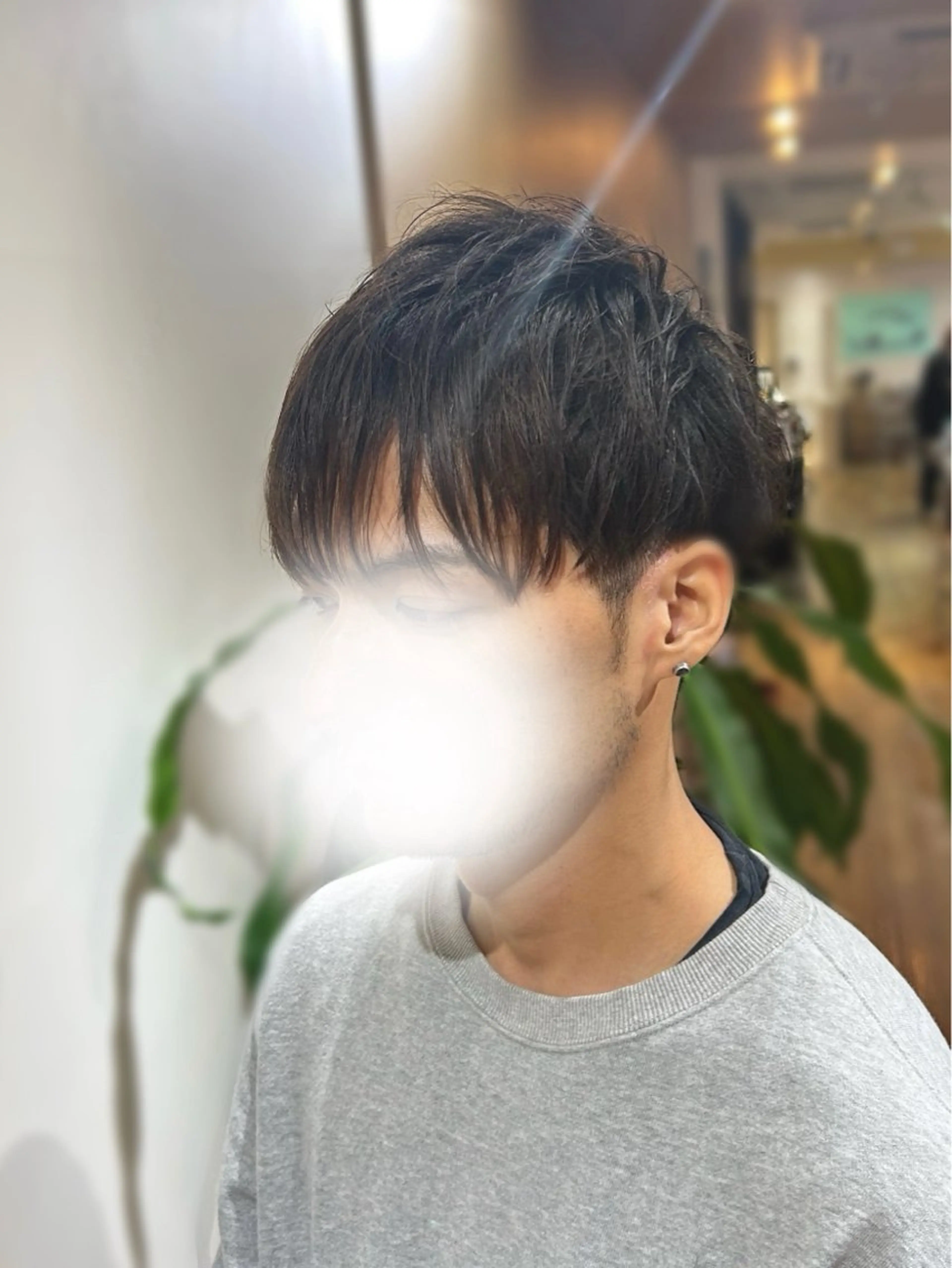 メンズ センターパート メンズ韓国風 マッシュ ·.⟡ 福田 彩乃 透明感カラー🪄🩵のヘアスタイル