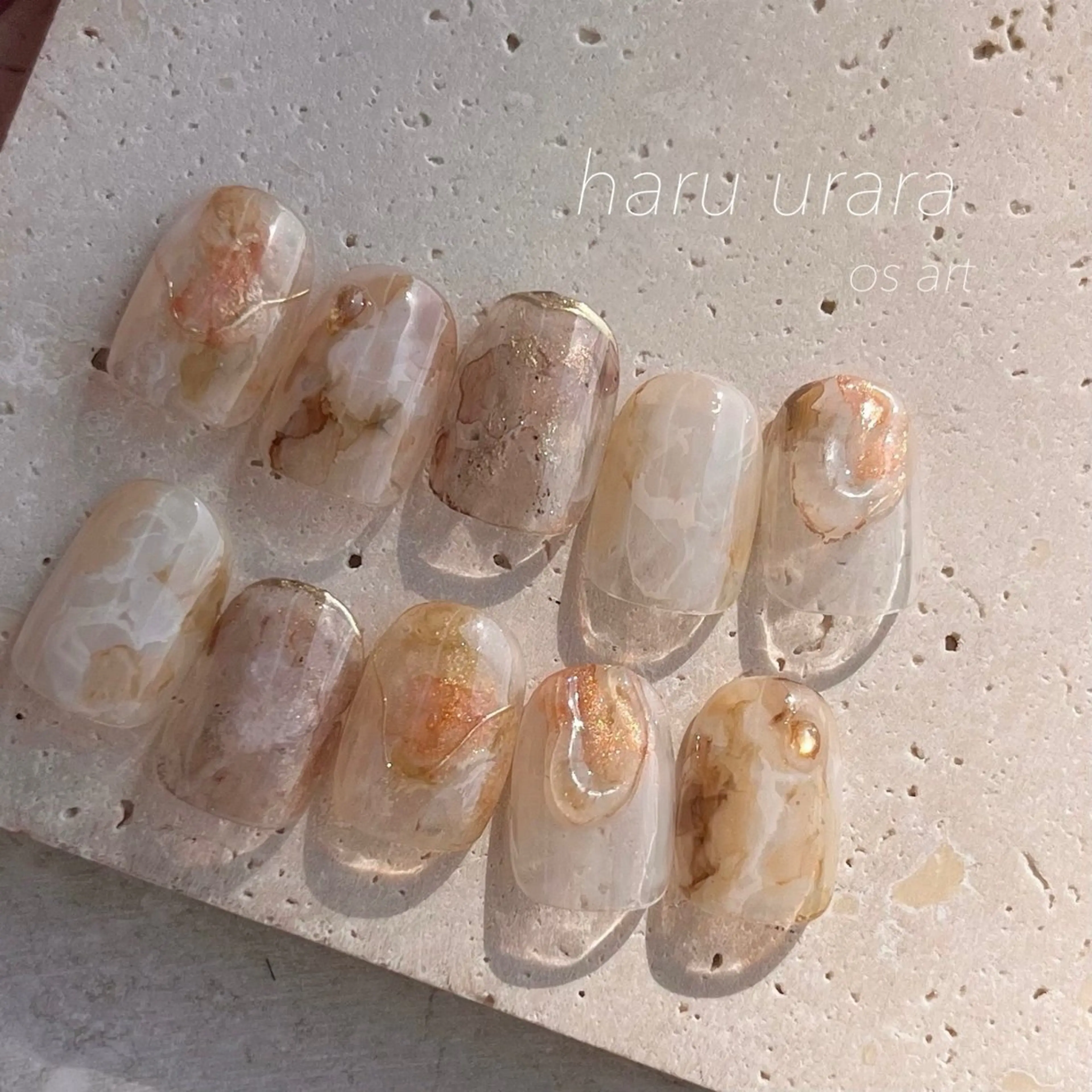 ネイル アートネイル 春ネイル ハンドネイル BLACK FLAG所属・hakata ニュアンスネイル𓍯のネイルデザイン