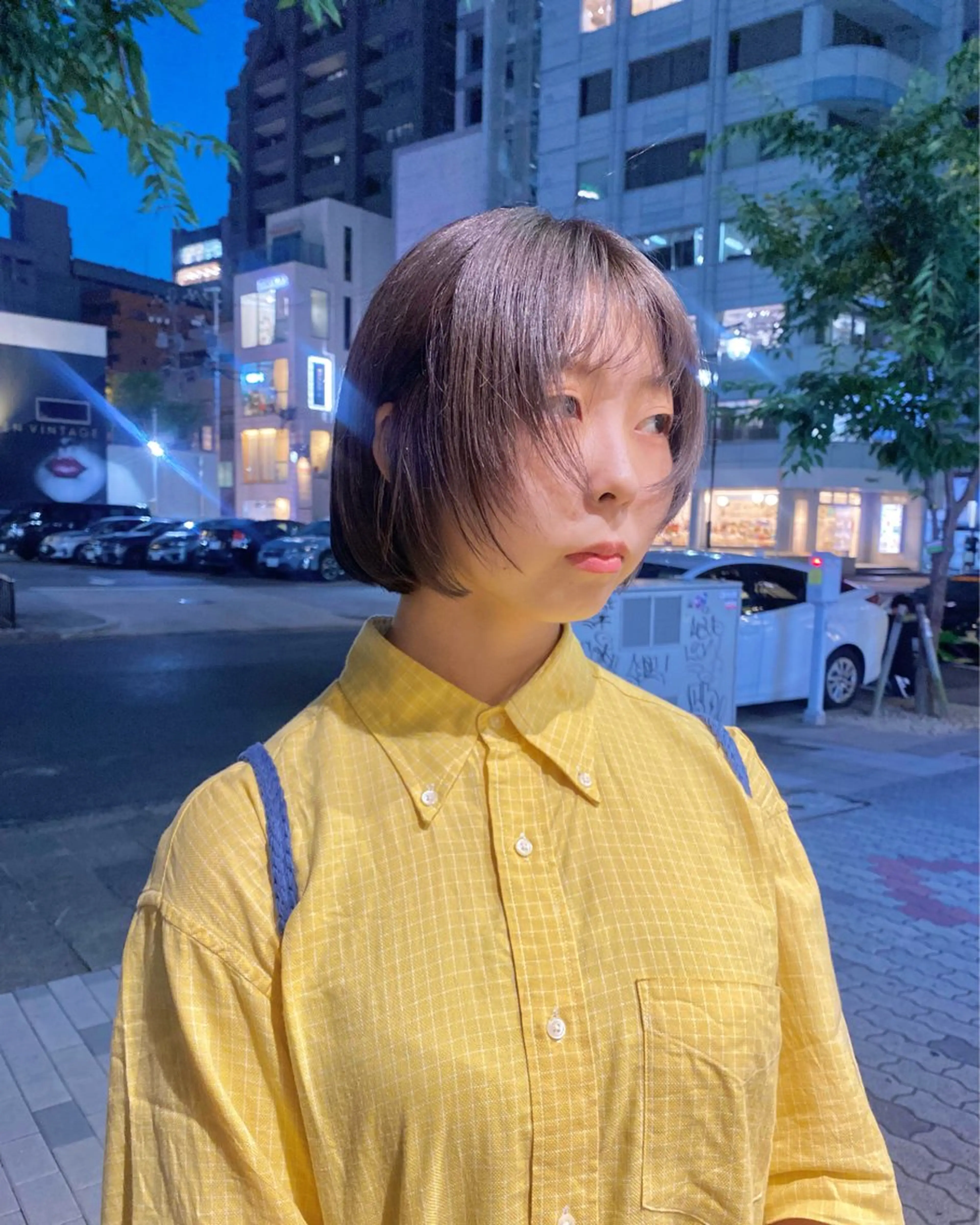 ショート ボブ 顔まわりレイヤー レイヤーカット ヒラカホ/ ブリーチ/似合わせのヘアスタイル