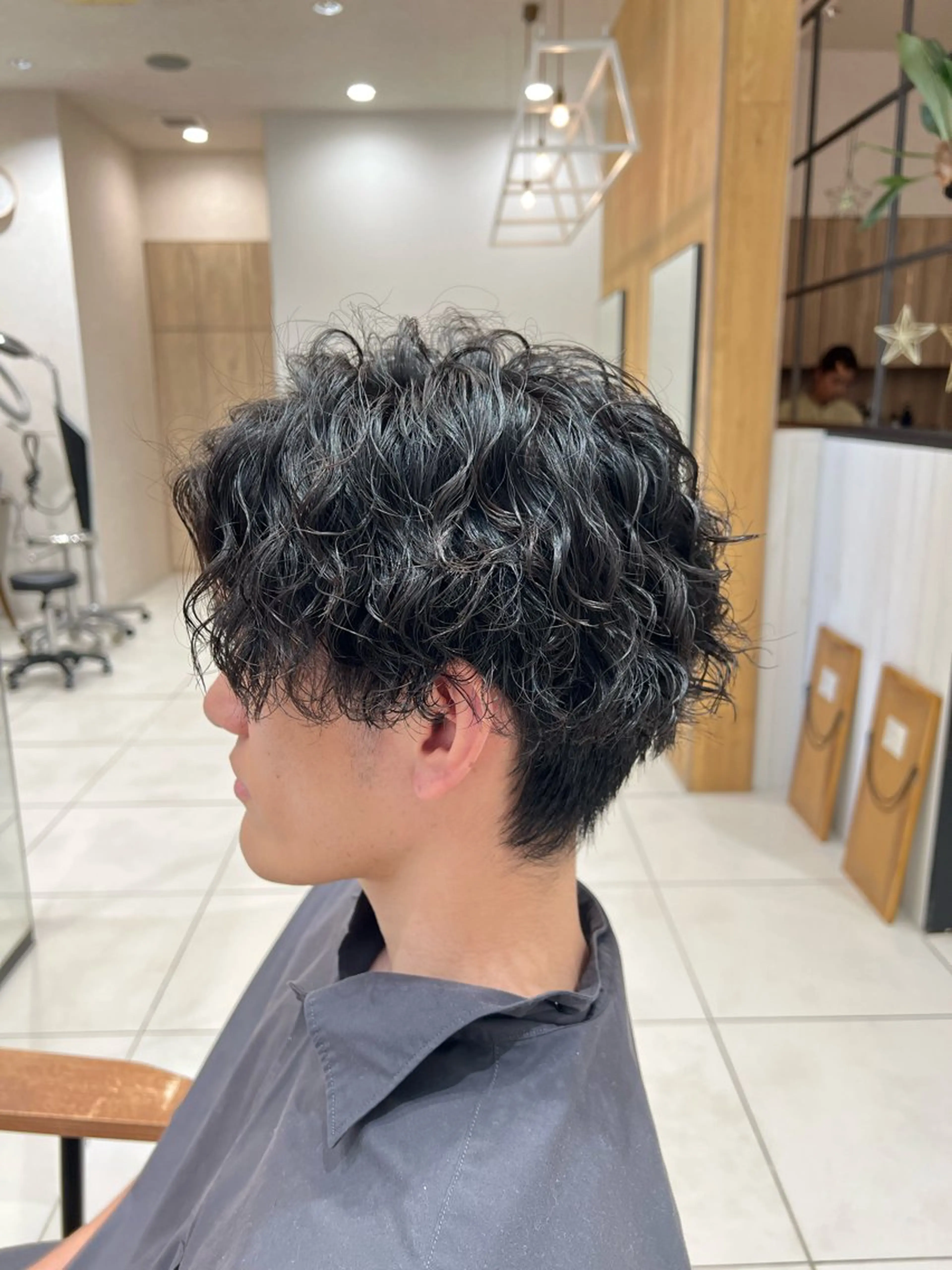 ショート メンズ特化フェザー パーマ🚗タケシのヘアスタイル