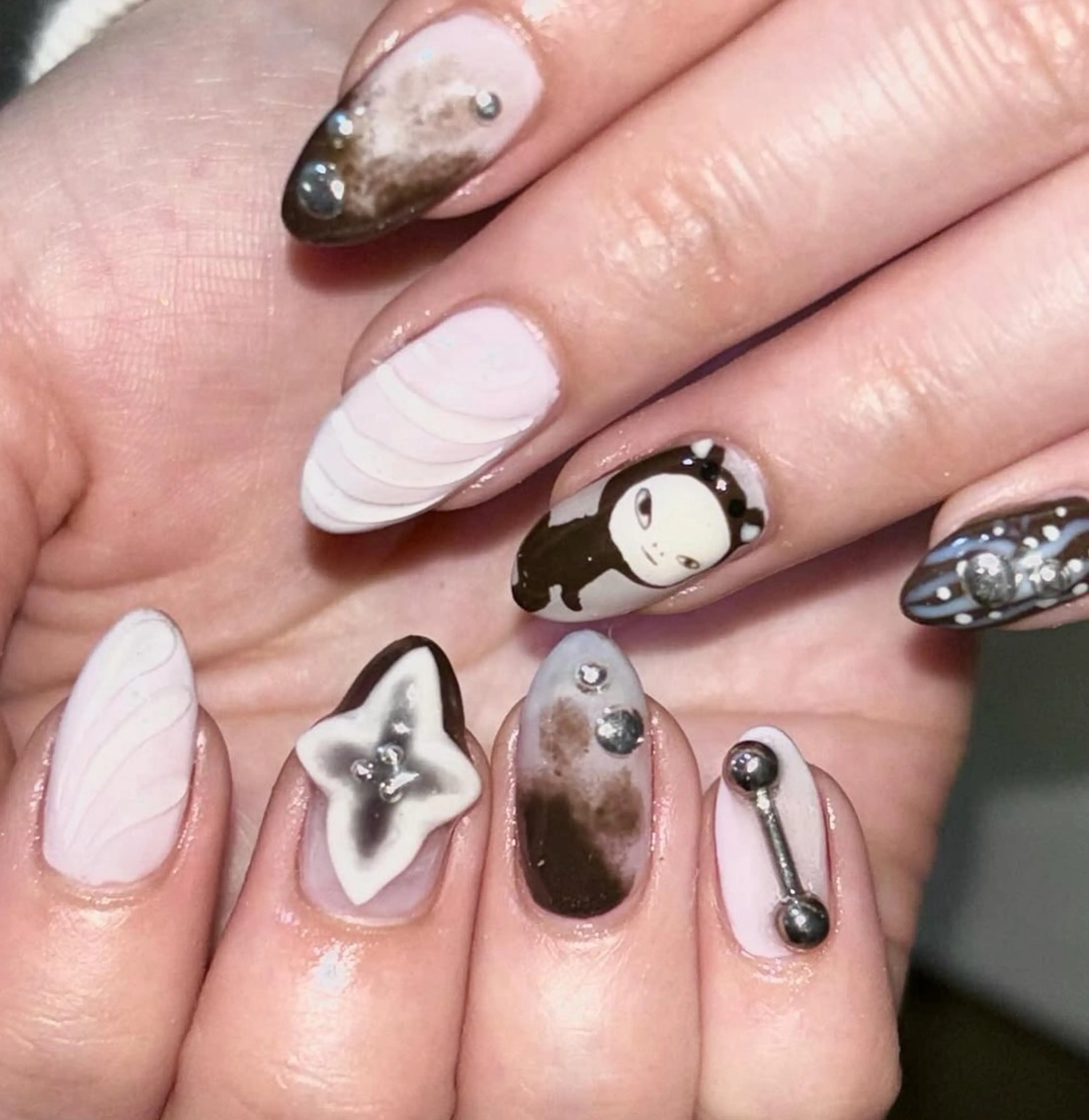 ネイル ハンドネイル フットネイル moca心斎橋所属・˚✧⁺⭐︎༚moca miyuu⁎⁺˳✧༚のネイルデザイン