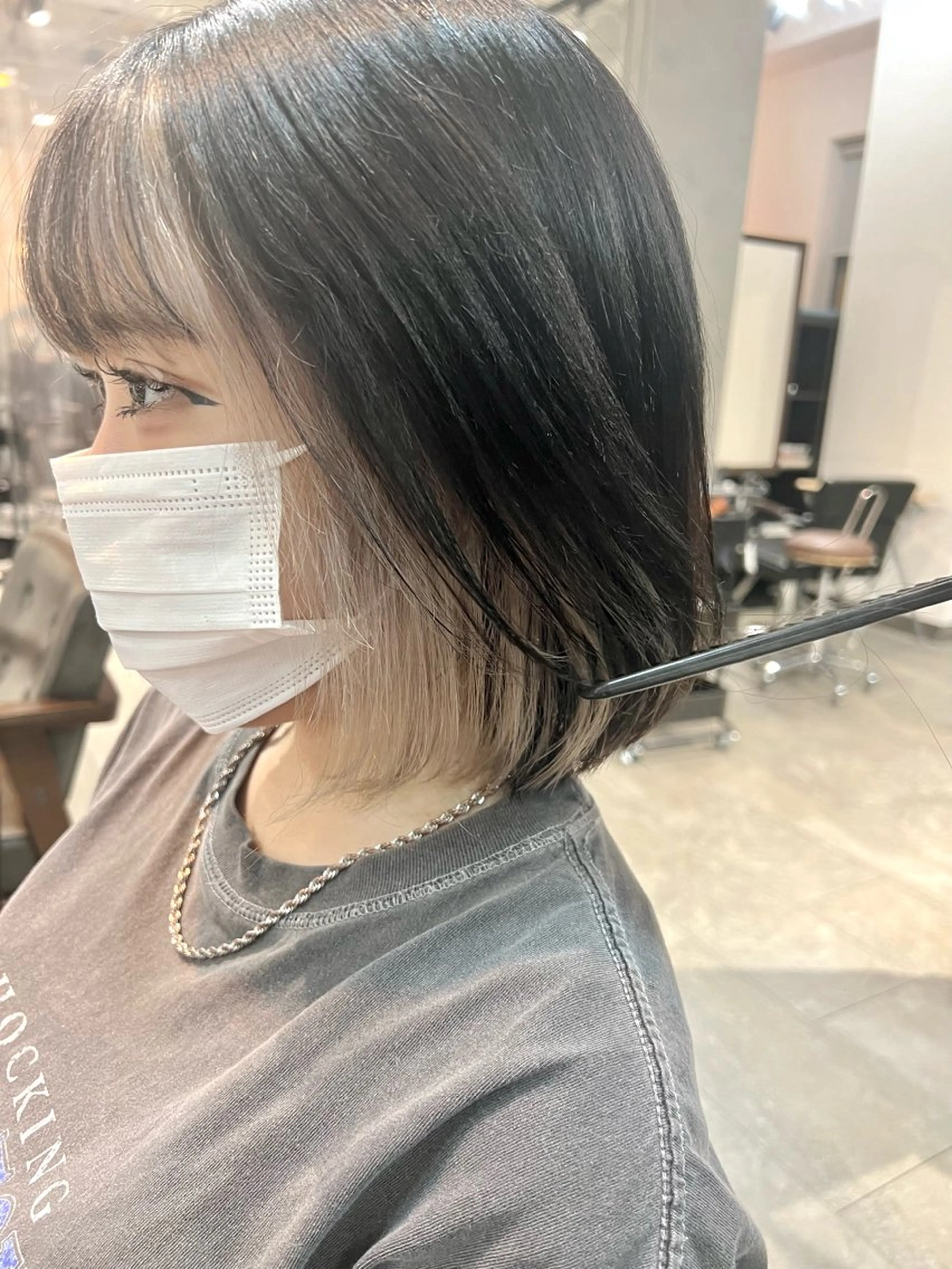 ミディアム カラー ヘアアレンジ ヘアカラー トリートメント ヘッドスパ ヘアセット 🌈インナーカラー ‘ショウマ’🌈のヘアスタイル