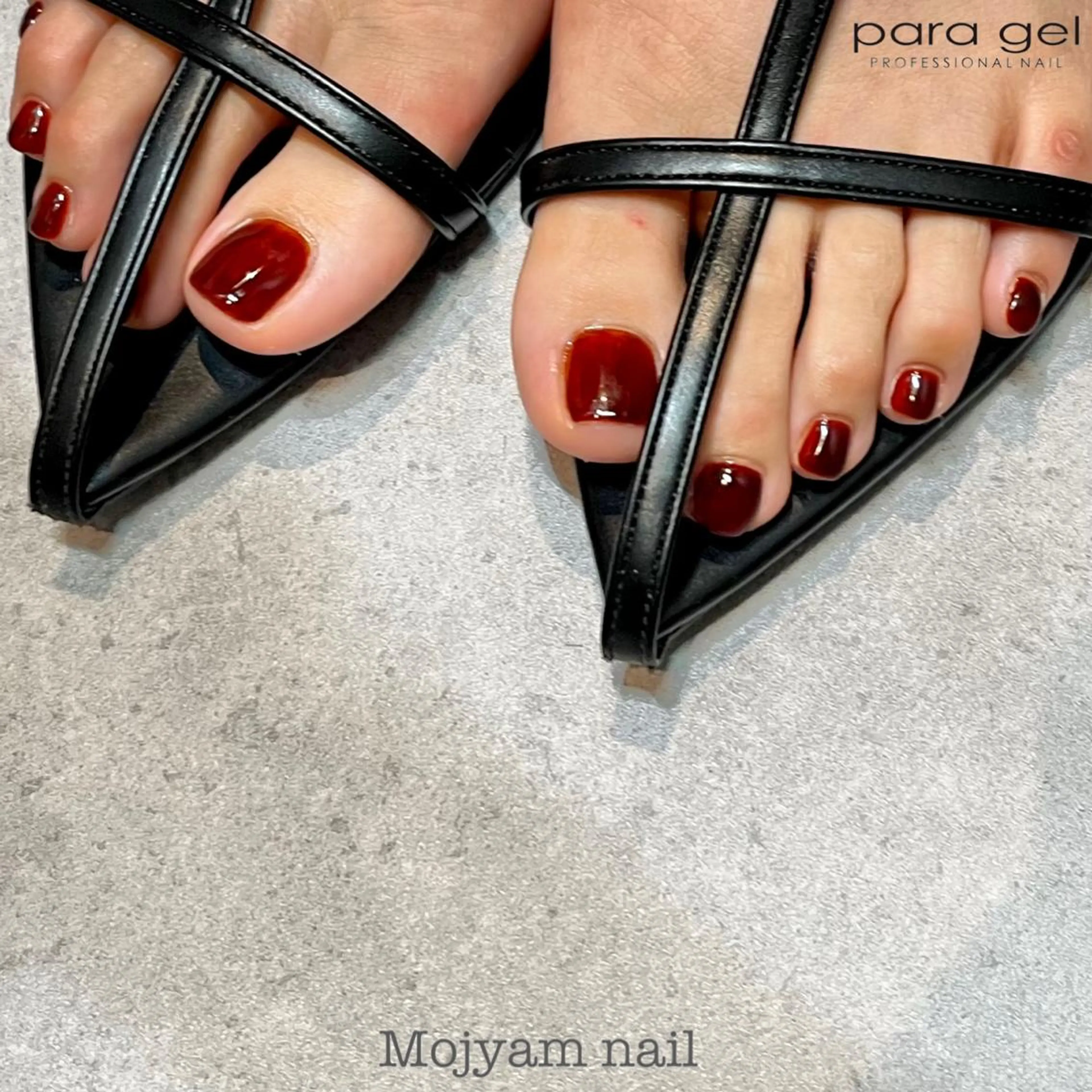 ネイル ブラウン フットネイル ワンカラーネイル シンプルネイル 夏ネイル フットネイル Mojyam nail所属・松本 実咲のネイルデザイン