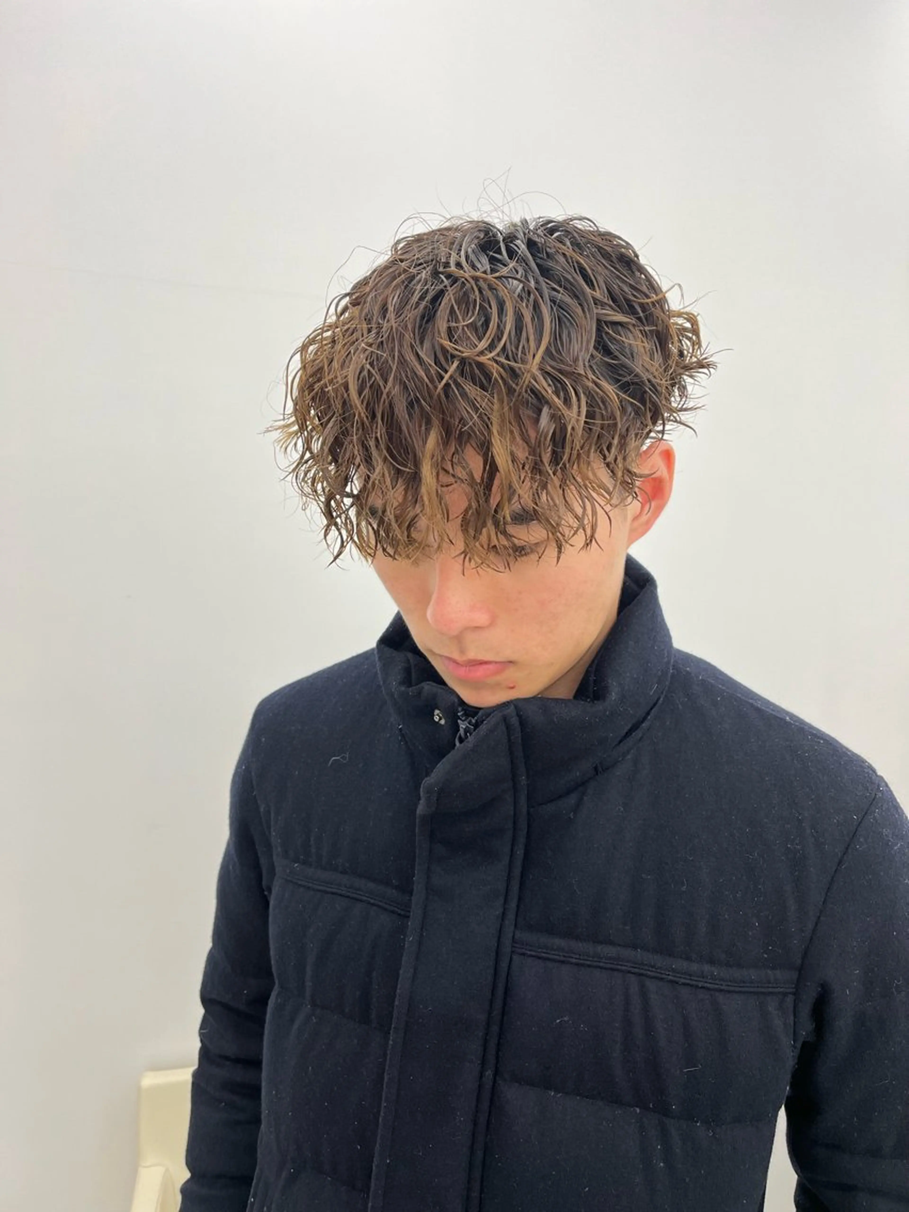 ショート カラー パーマ メンズ メンズパーマ スパイラルパーマ 森龍馬 メンズ専門美容師のヘアスタイル