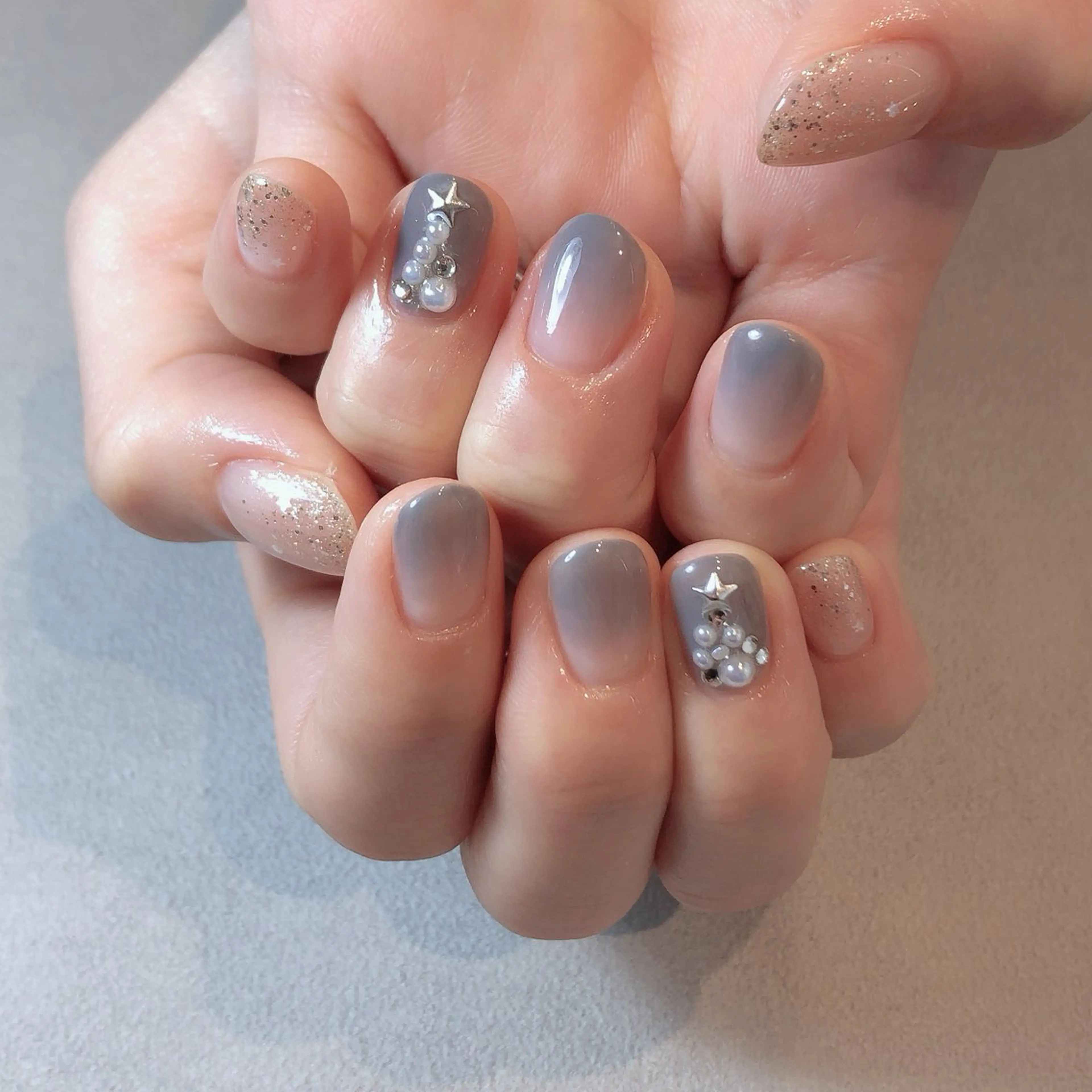 ネイル グラデーション 冬ネイル クリスマス NailSalon mimi.のネイルデザイン