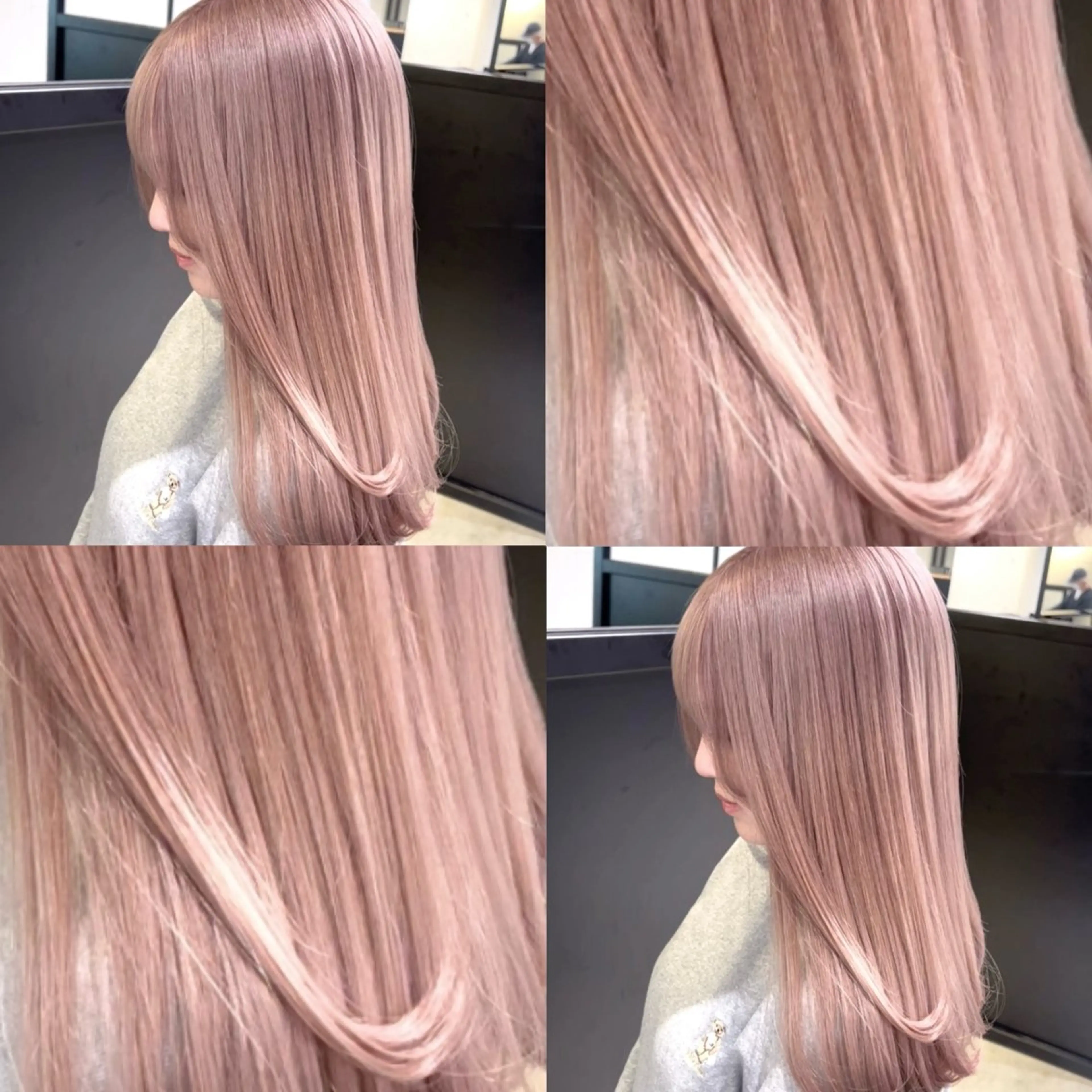 🩵ミルクティーベージュ限定🩵 【前髪顔周りカット付き🧸🎀】ブリーチ1回+フルカラー✨️🫶の写真