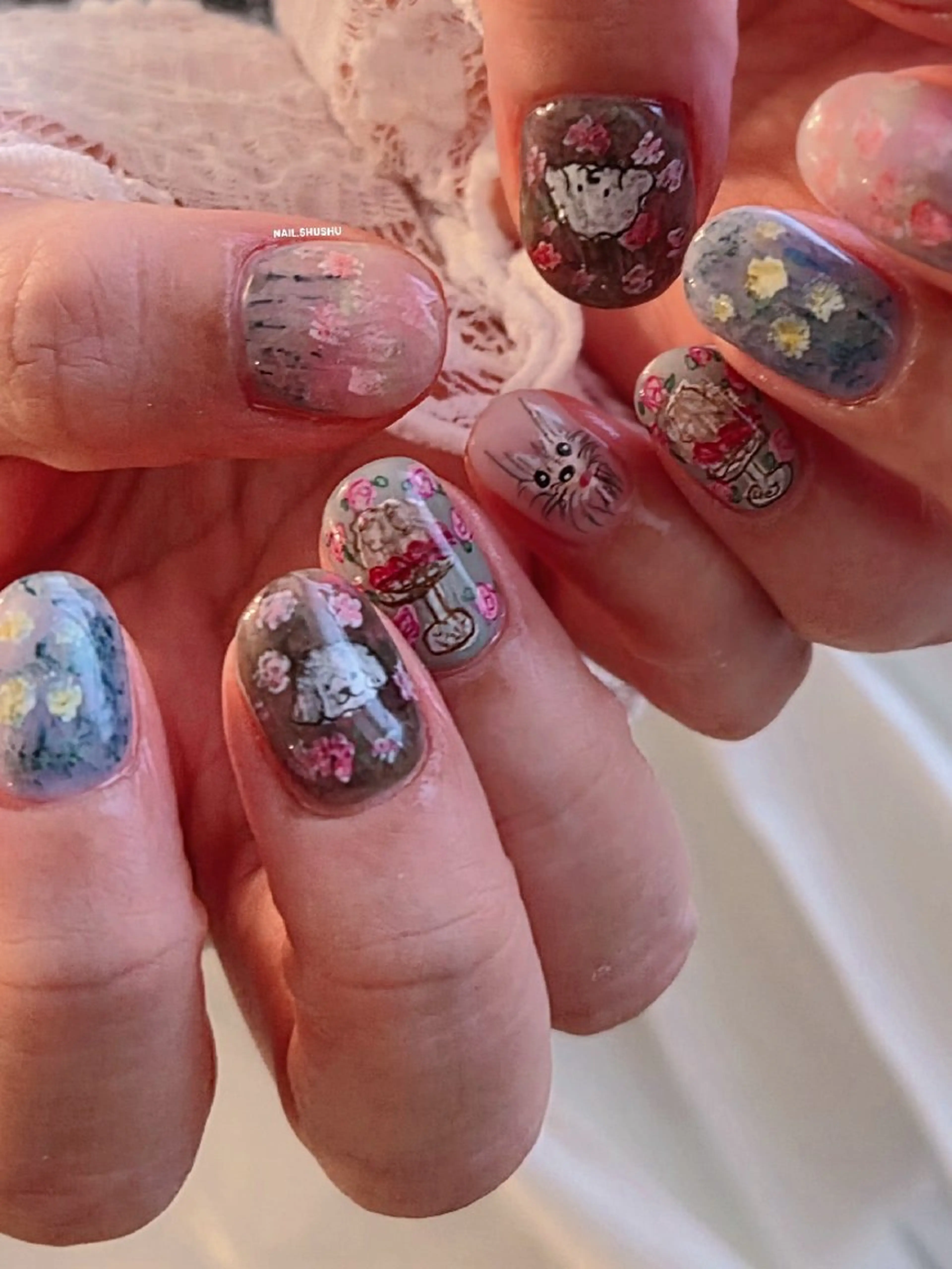 ネイル ハンドネイル 3dパーツ/流行り 👧shushu❤️のネイルデザイン
