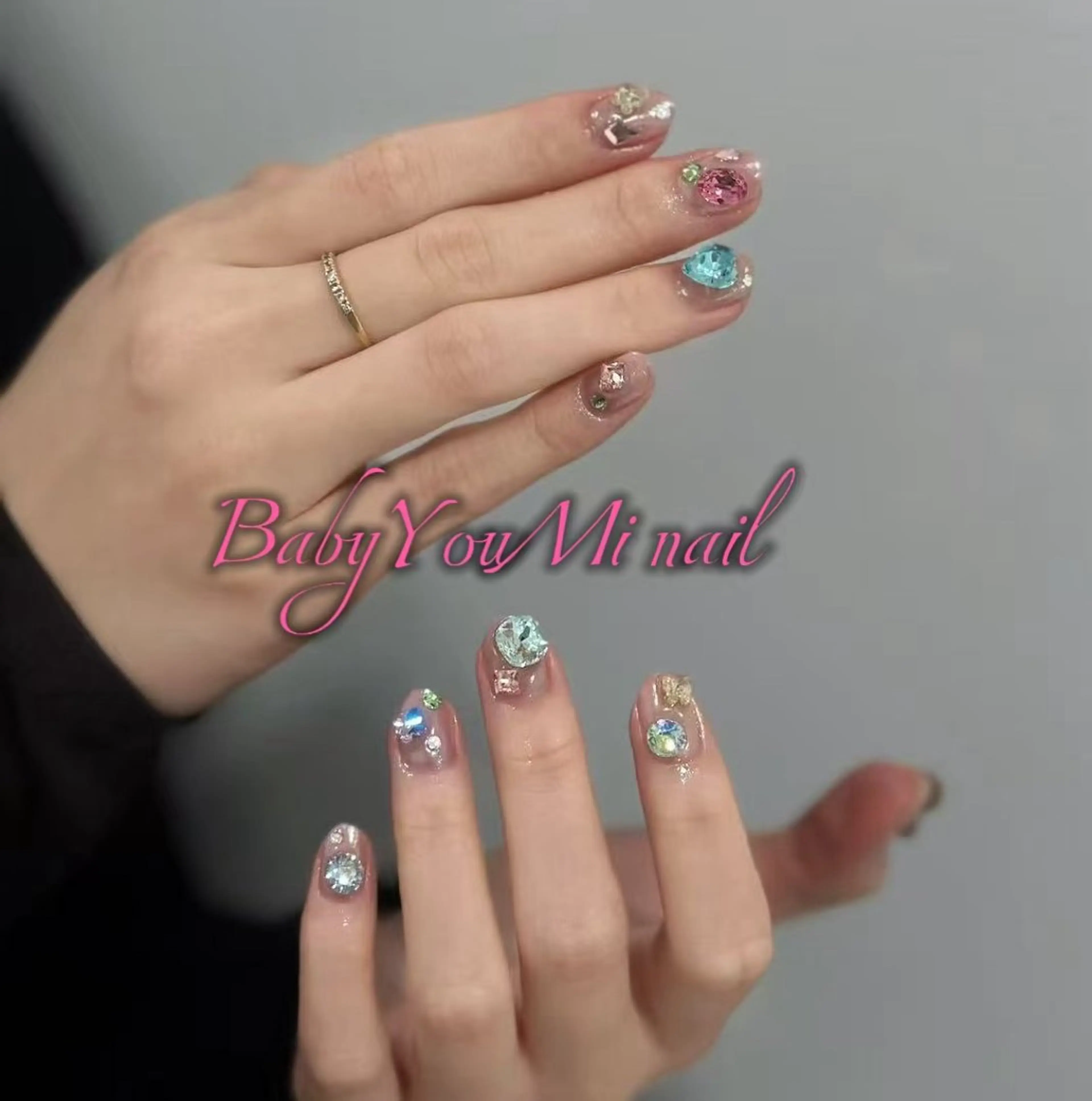 ネイル オーロラネイル フラワーネイル フットネイル フレンチネイル ジェルネイル ハンドネイル BabyYouMi nailのネイルデザイン