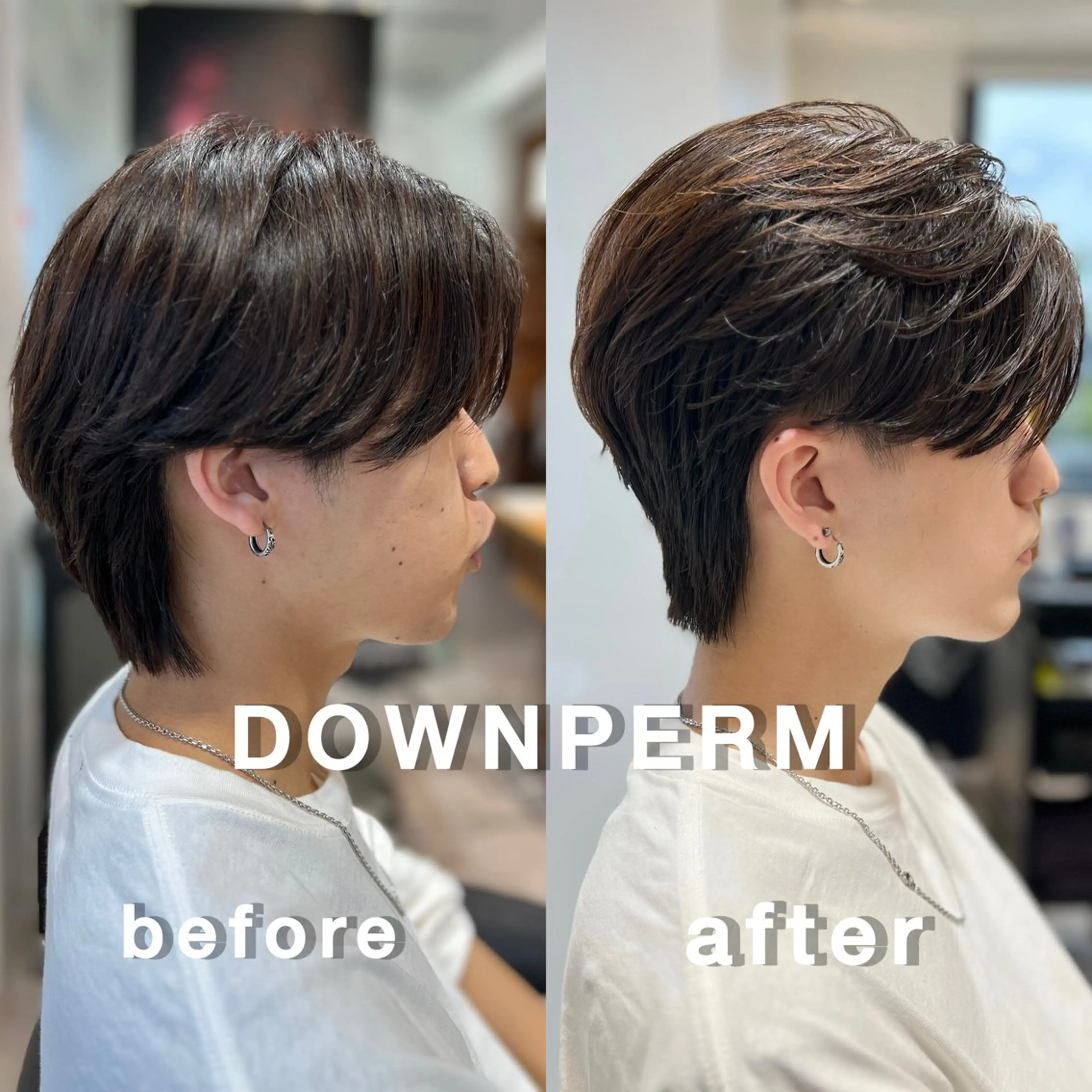 ショート メンズ ダウンパーマ メンズ韓国風 メンズパーマ 韓国風ヘア カット パーマ 【メンズ特化⚡️】 曲がる矯正/千原涼麻のヘアスタイル