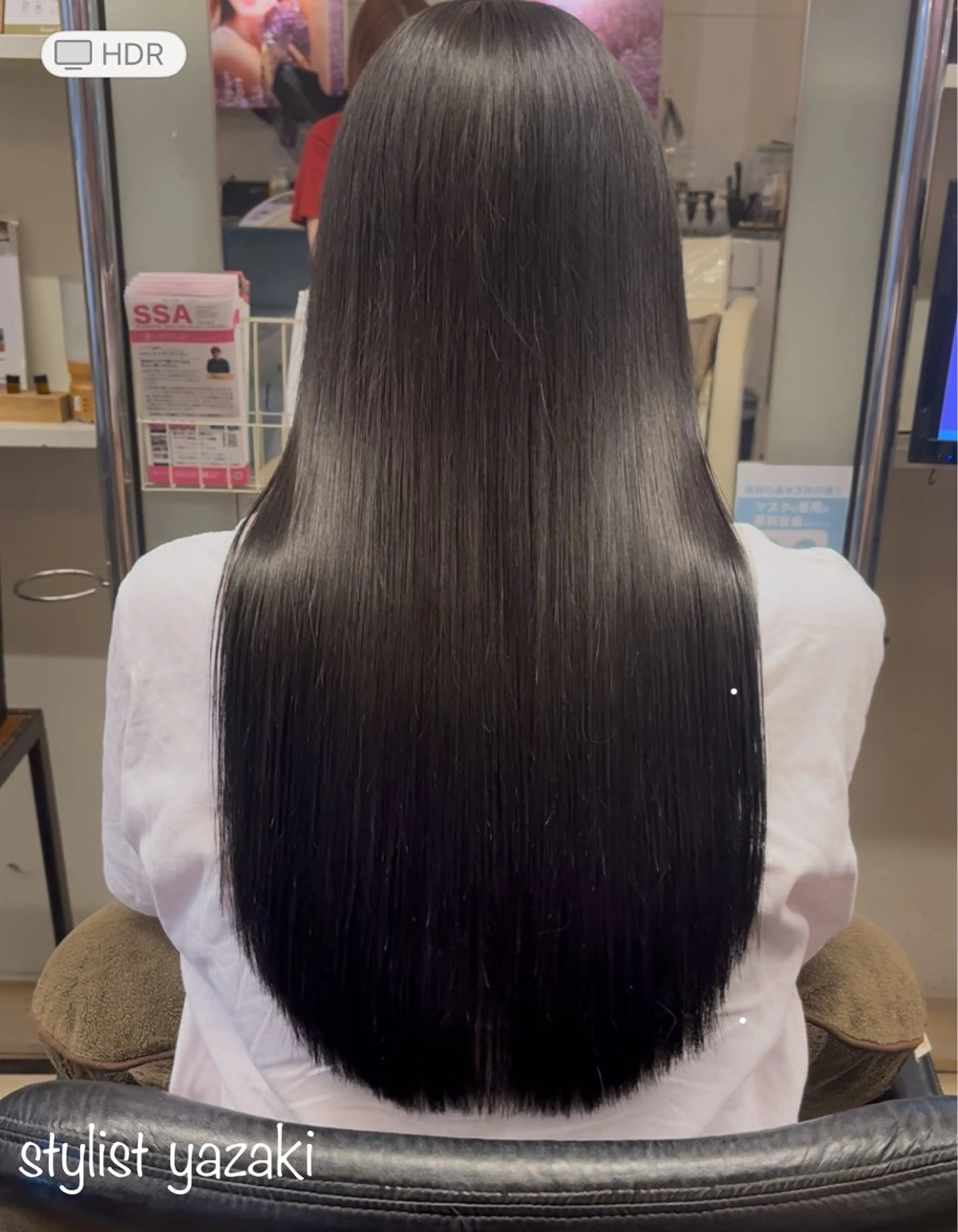 ロング カット 縮毛矯正 トリートメント 矢崎 身江子のヘアスタイル