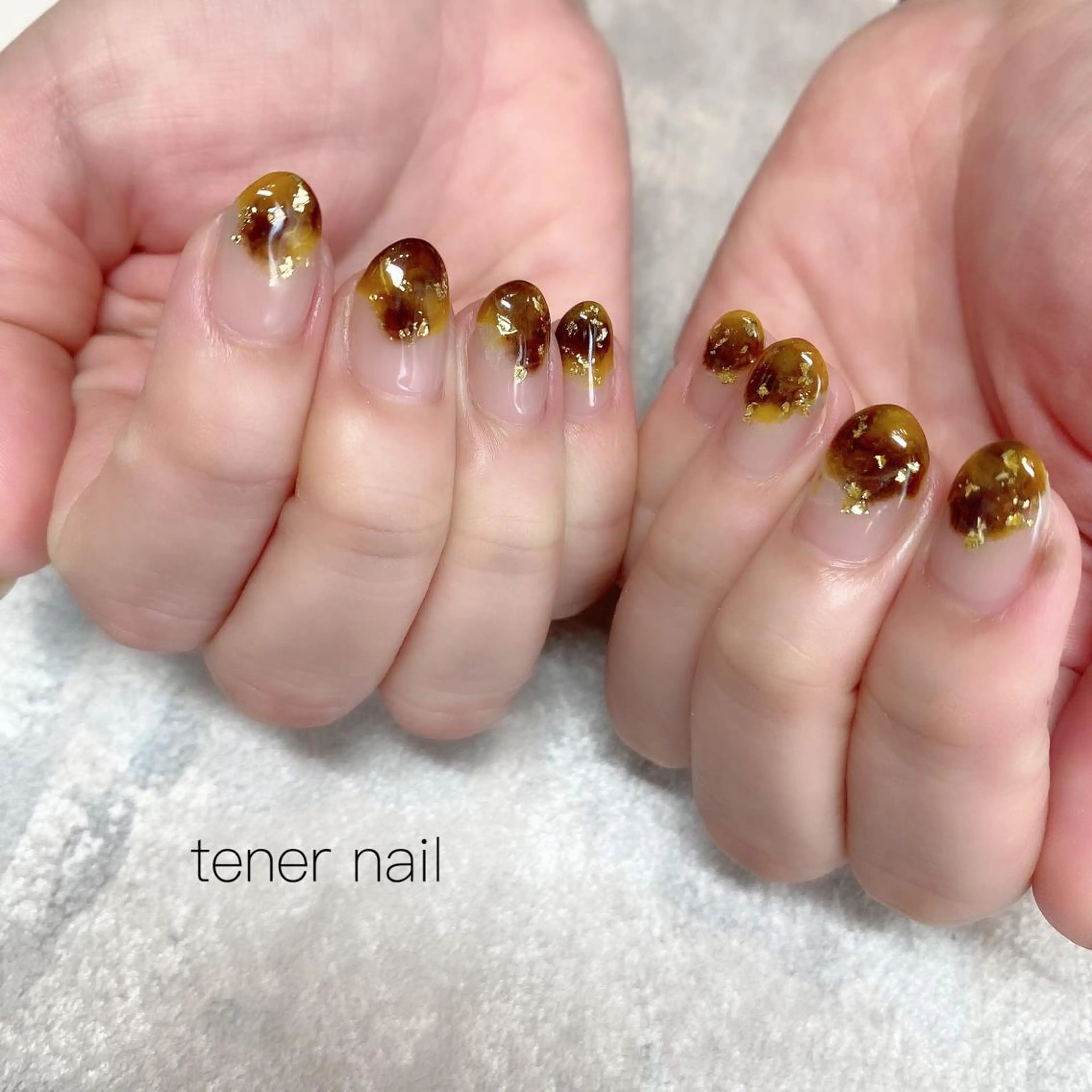 ネイル べっ甲ネイル フレンチネイル テネルネイル tener nailのネイルデザイン