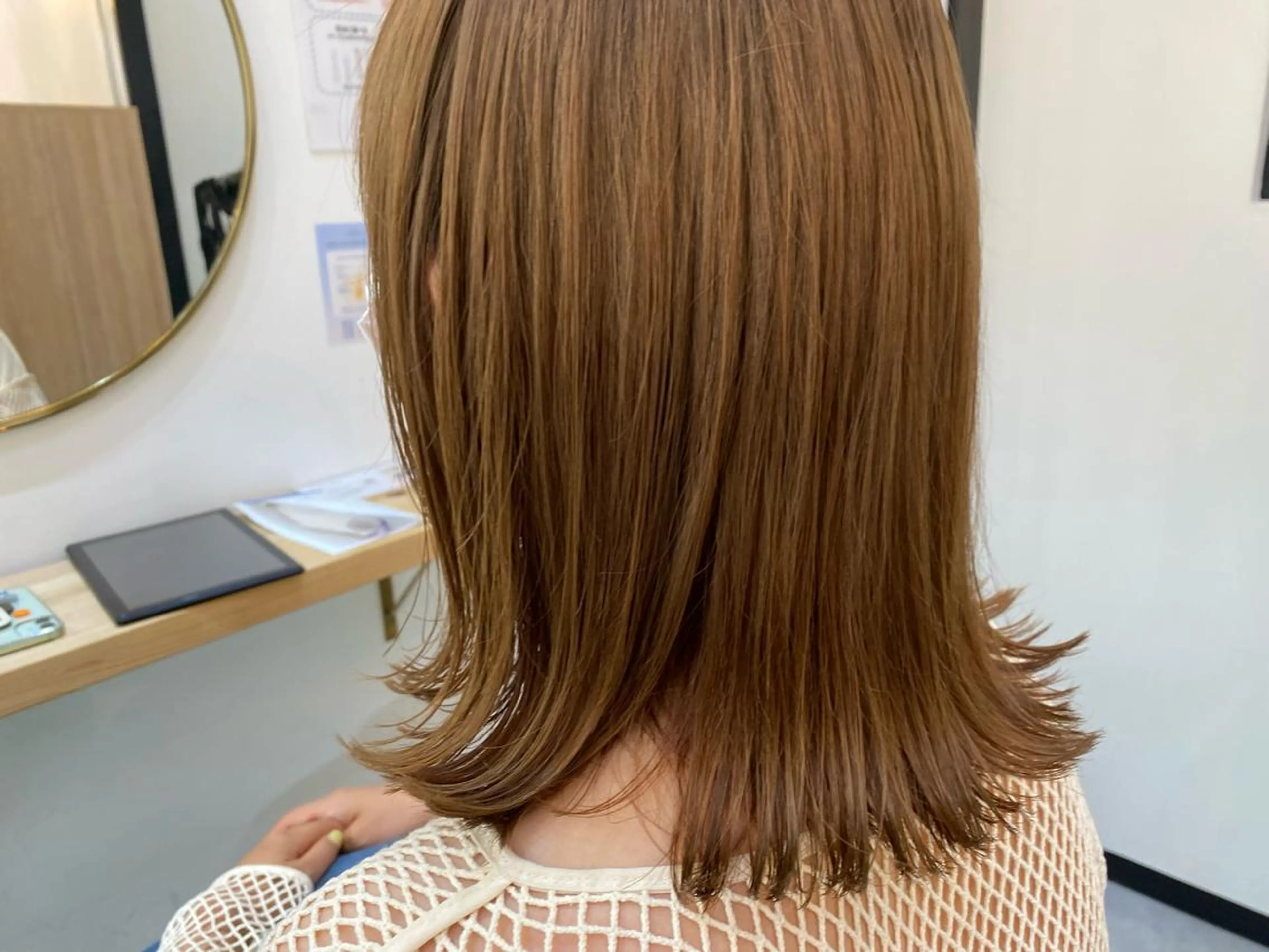 ミディアム カラー 外ハネヘア カット ヘアカラー トリートメント ヘッドスパ CARICIA🌱 masaeのヘアスタイル